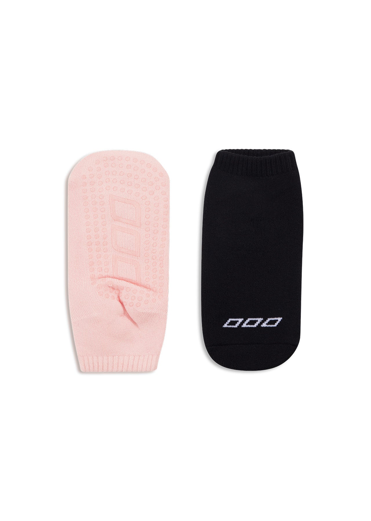 Lorna Jane 2PK Icon Pilates Grip Socks - Pale Peony & Black