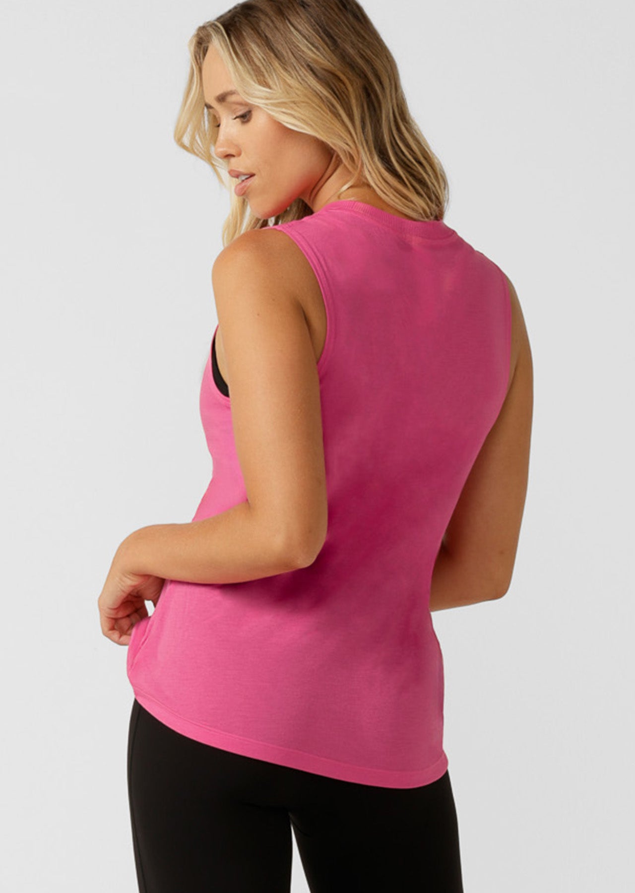 Lorna Jane Lotus Muscle Tank - Cameo Pink