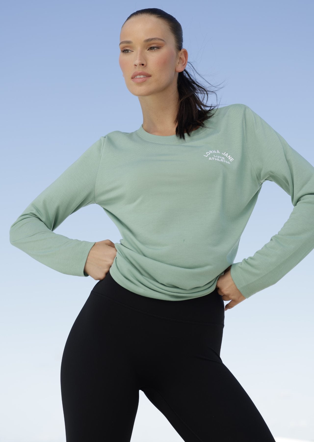 Lorna Jane Lotus Long Sleeve Top - Green Juice