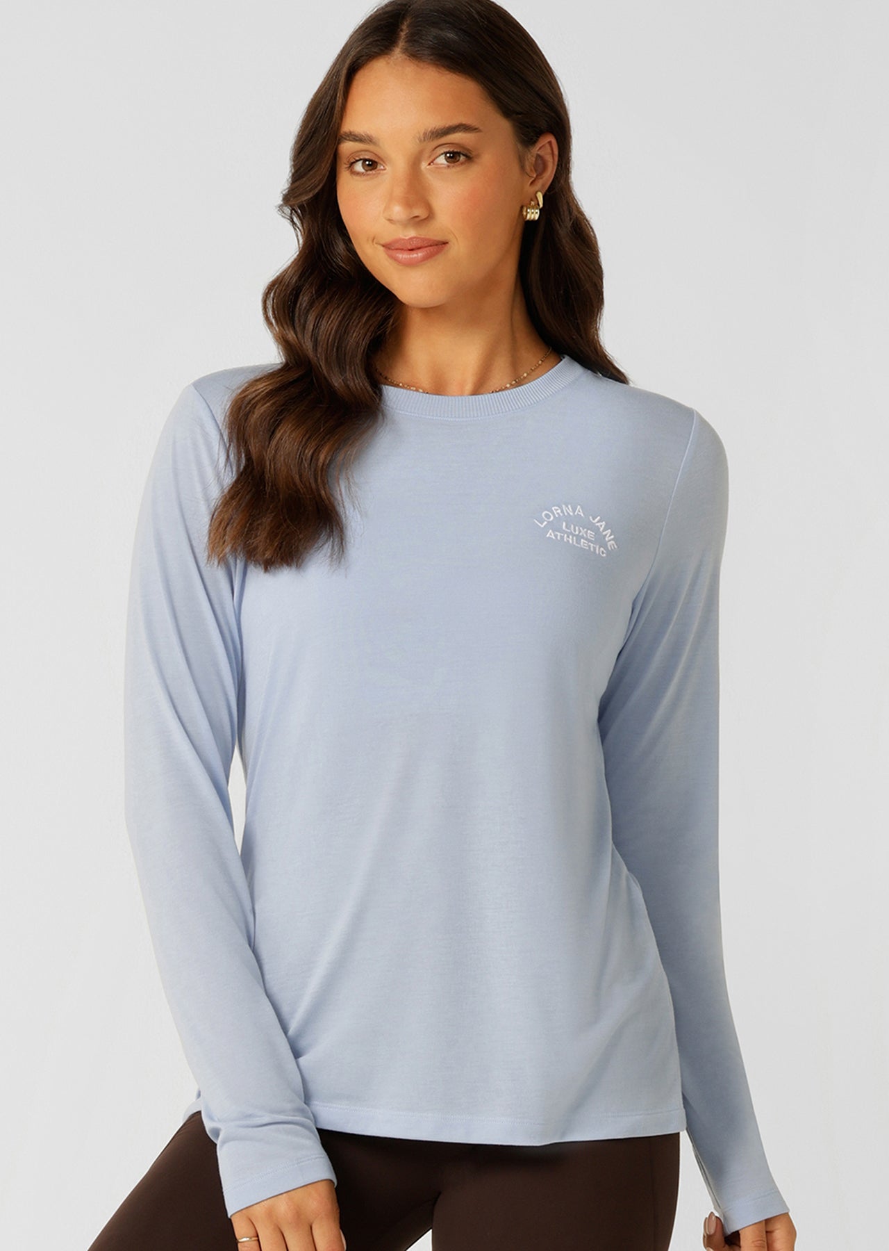 Lorna Jane Lotus Long Sleeve Top - Light Moontide