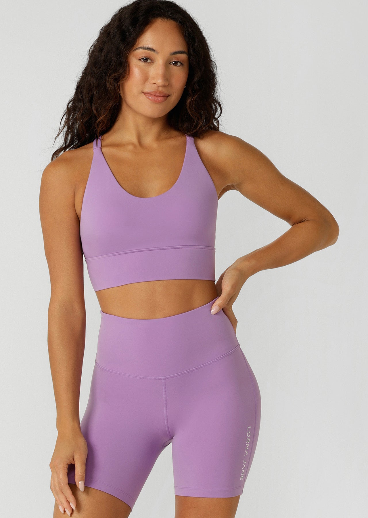 Lorna Jane Lotus Longline Sports Bra - Paisley Purple