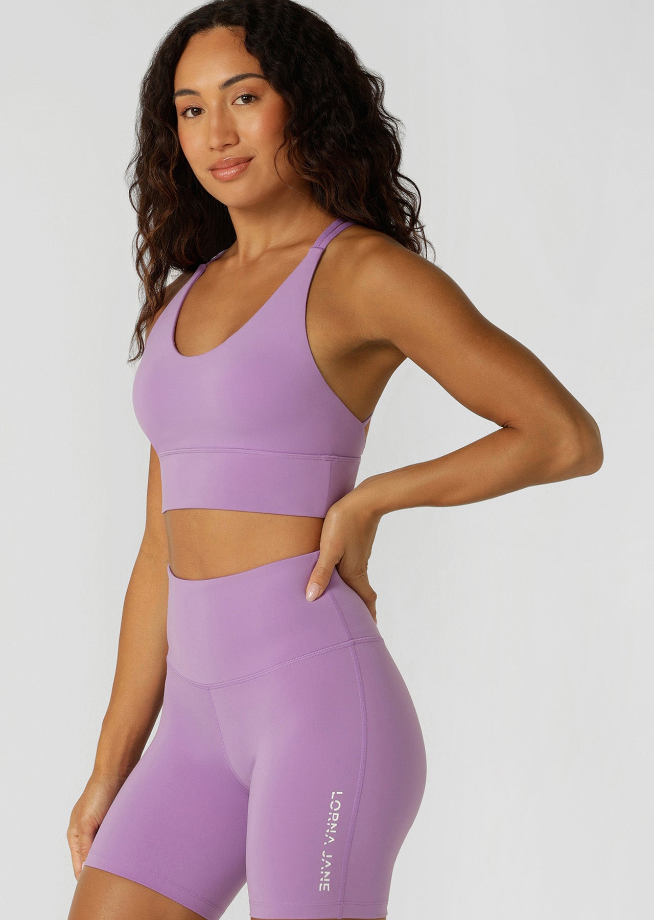 Lorna Jane Lotus Longline Sports Bra - Paisley Purple