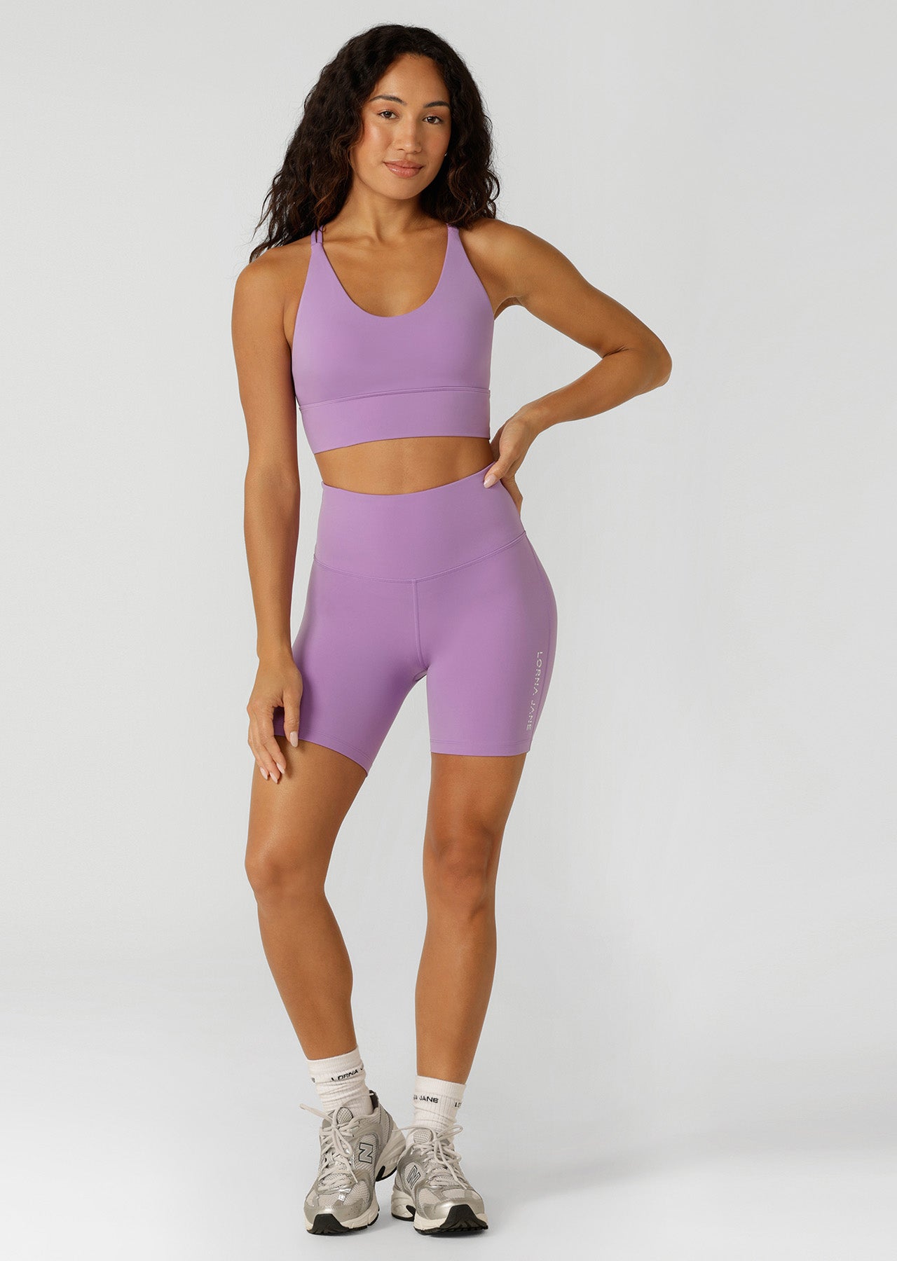 Lorna Jane Lotus Longline Sports Bra - Paisley Purple