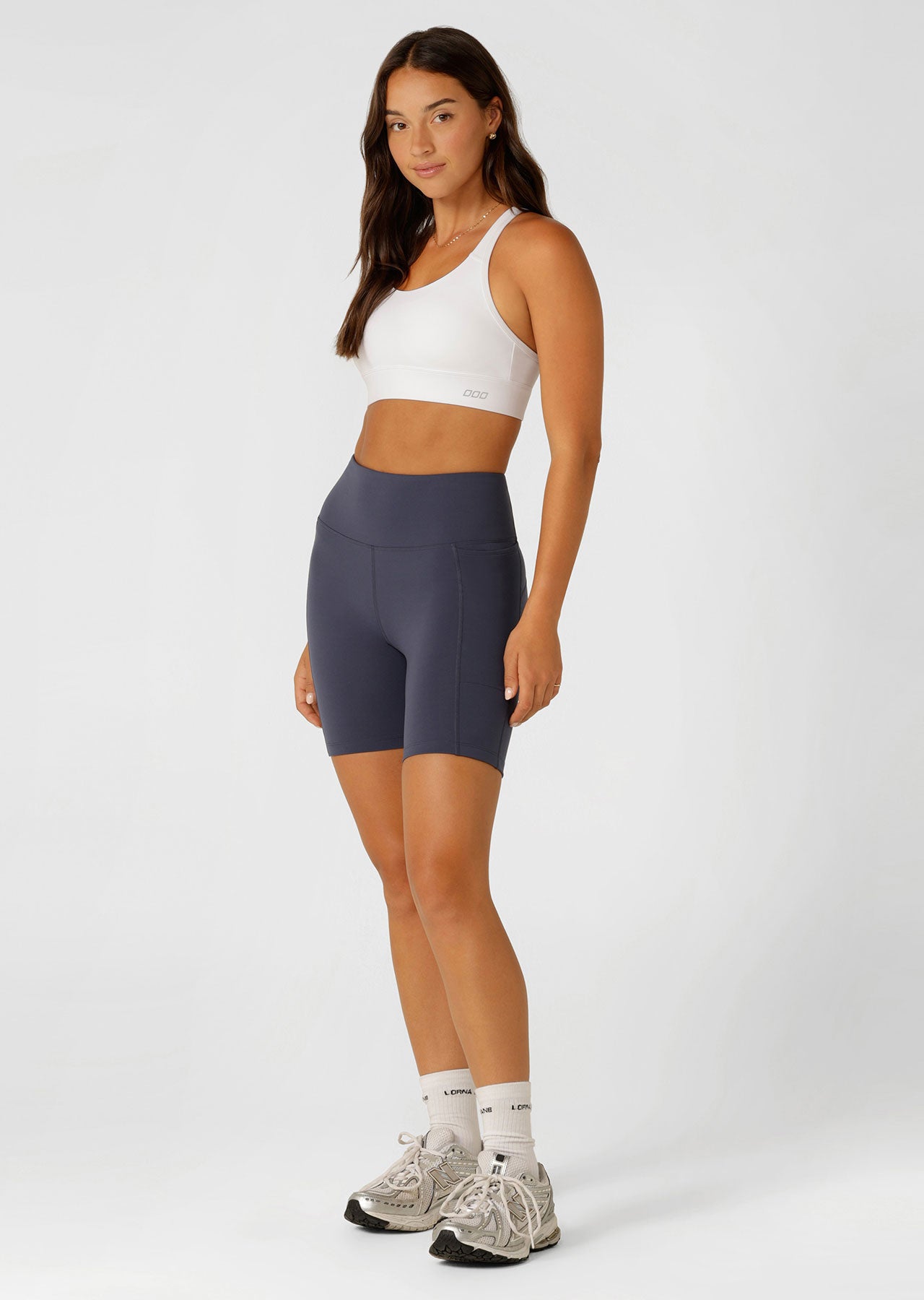 Lorna Jane Amy Phone Pocket Tech Bike Shorts - Ash Blue