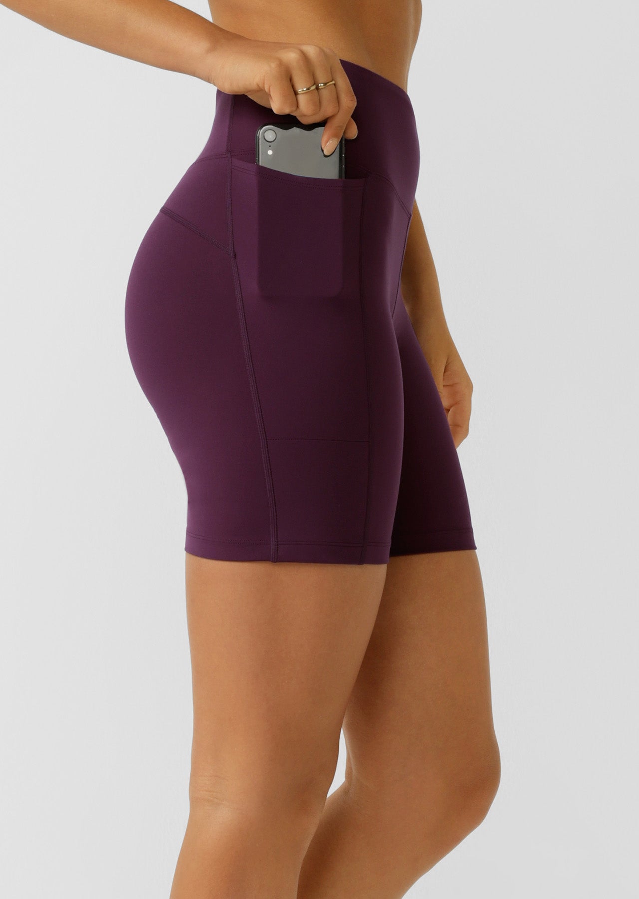 Lorna Jane Amy Phone Pocket Tech Bike Shorts - Dark Grape