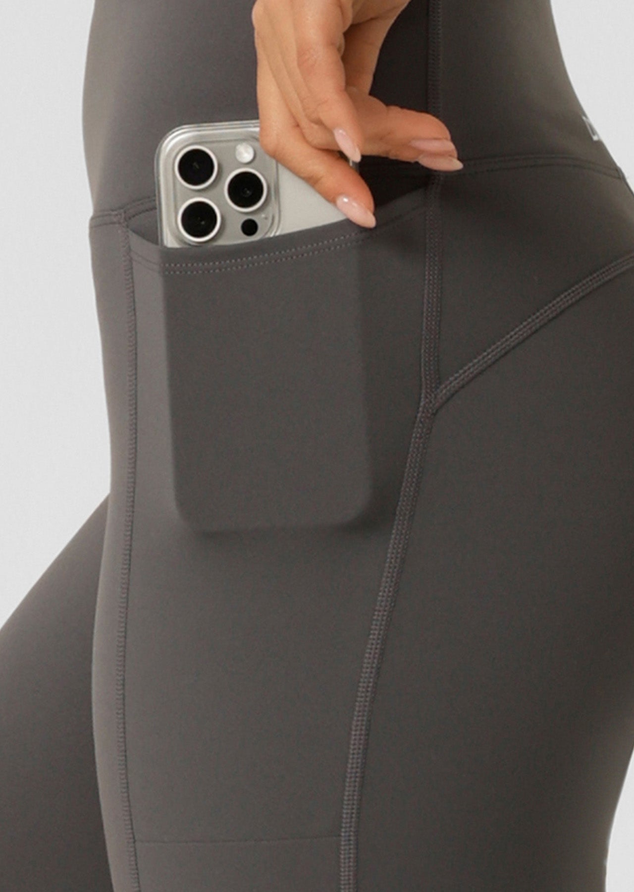 Lorna Jane Amy Phone Pocket Tech Bike Shorts - Titanium