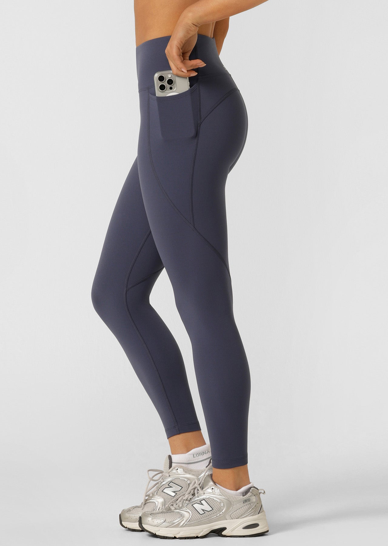 Lorna Jane Amy Phone Pocket Tech Ankle Biter Leggings - Ash Blue