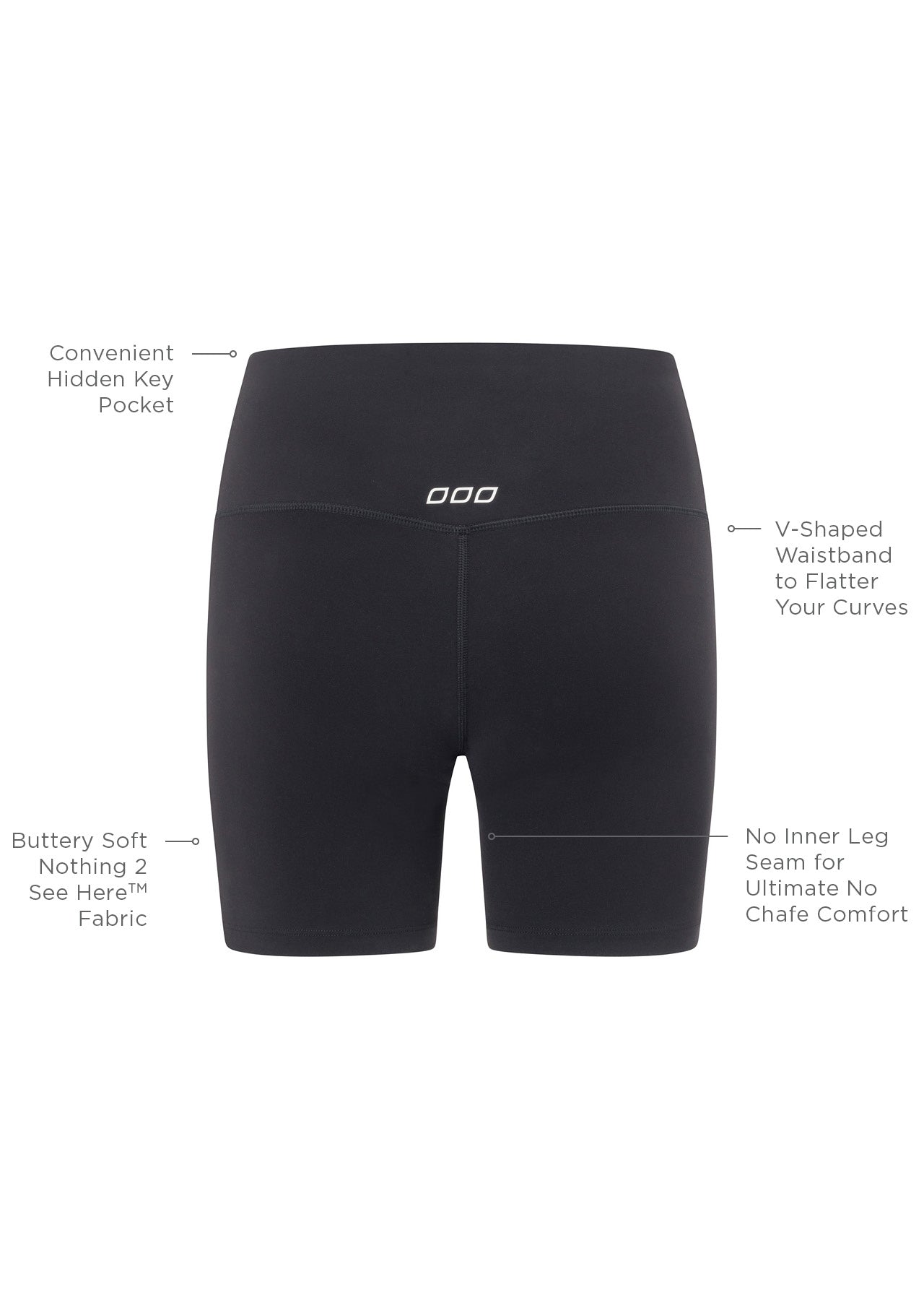 Lorna Jane Lotus No Chafe 16cm Bike Shorts - Black