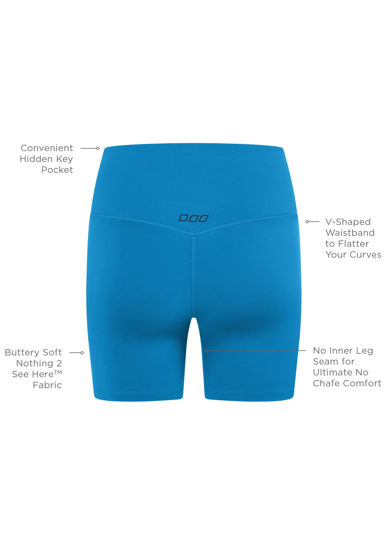 Lorna Jane Lotus No Chafe 16cm Bike Shorts - Cornflower
