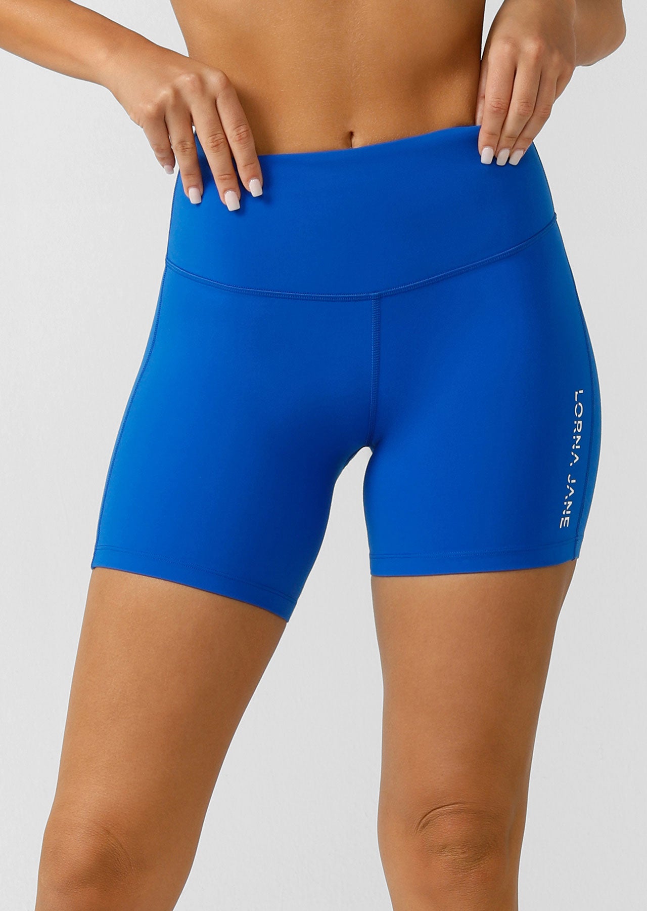 Lorna Jane Lotus No Chafe 16cm Bike Shorts - Cobalt Blue