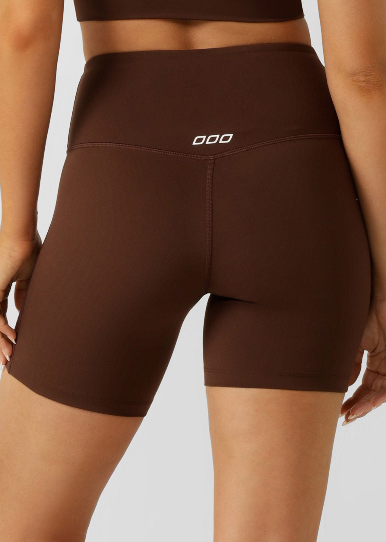 Lorna Jane Lotus No Chafe 16cm Bike Shorts - Espresso