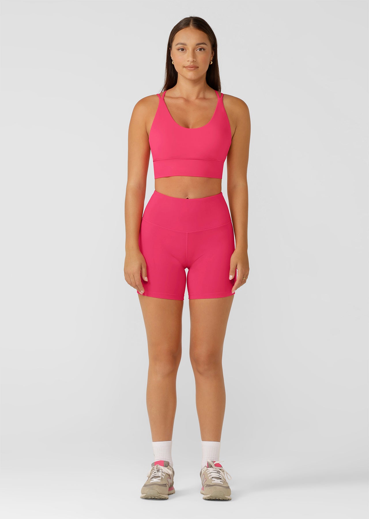 Lorna Jane Lotus No Chafe 16cm Bike Shorts - Neon Raspberry
