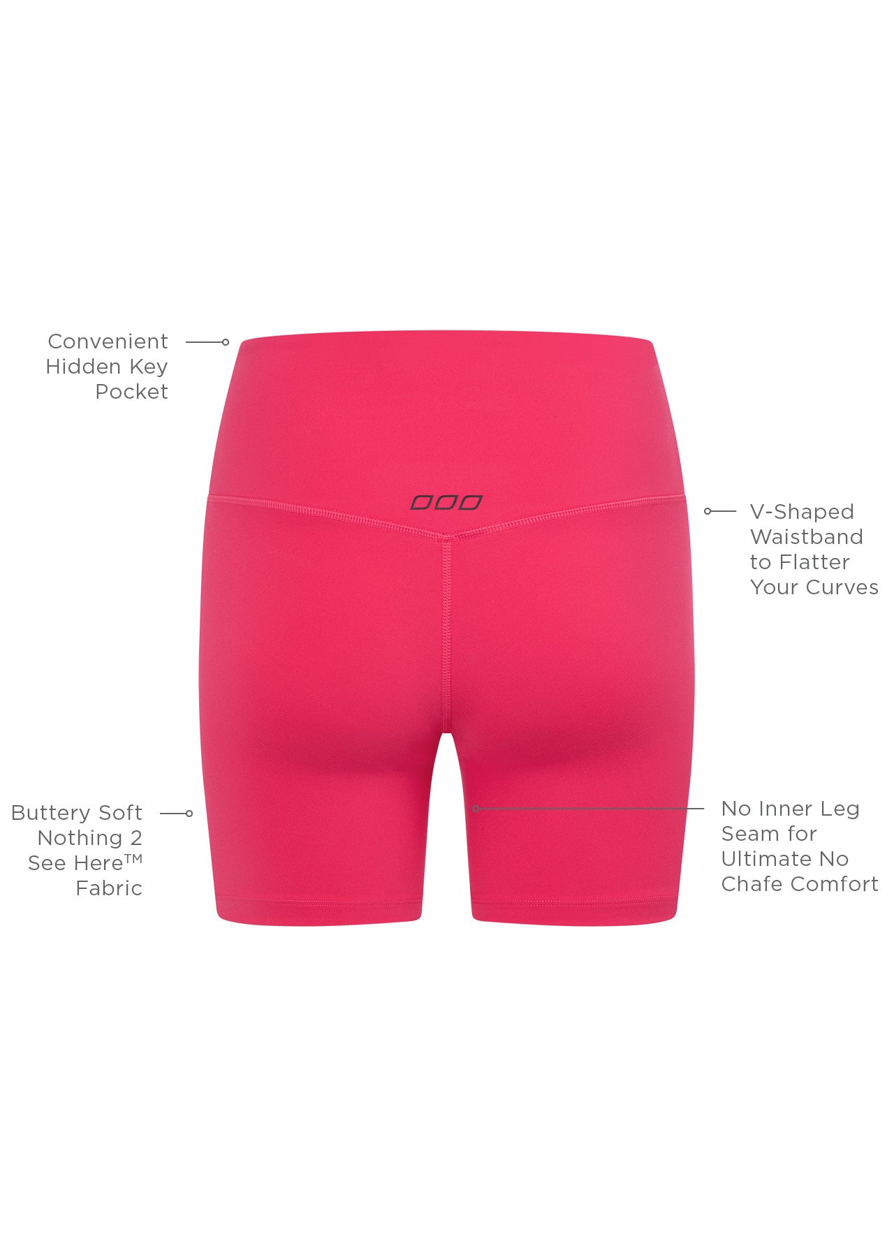 Lorna Jane Lotus No Chafe 16cm Bike Shorts - Neon Raspberry