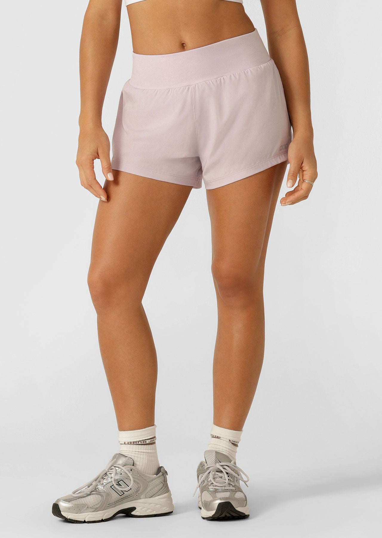 Lorna Jane Amy Stretch & Stride Pocket Run Shorts - Pale Orchid Lilac