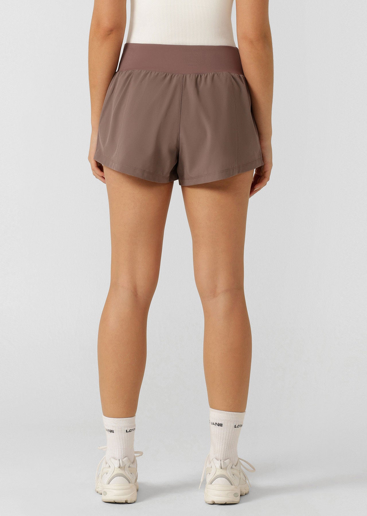 Lorna Jane Amy Stretch & Stride Pocket Run Shorts - Stone