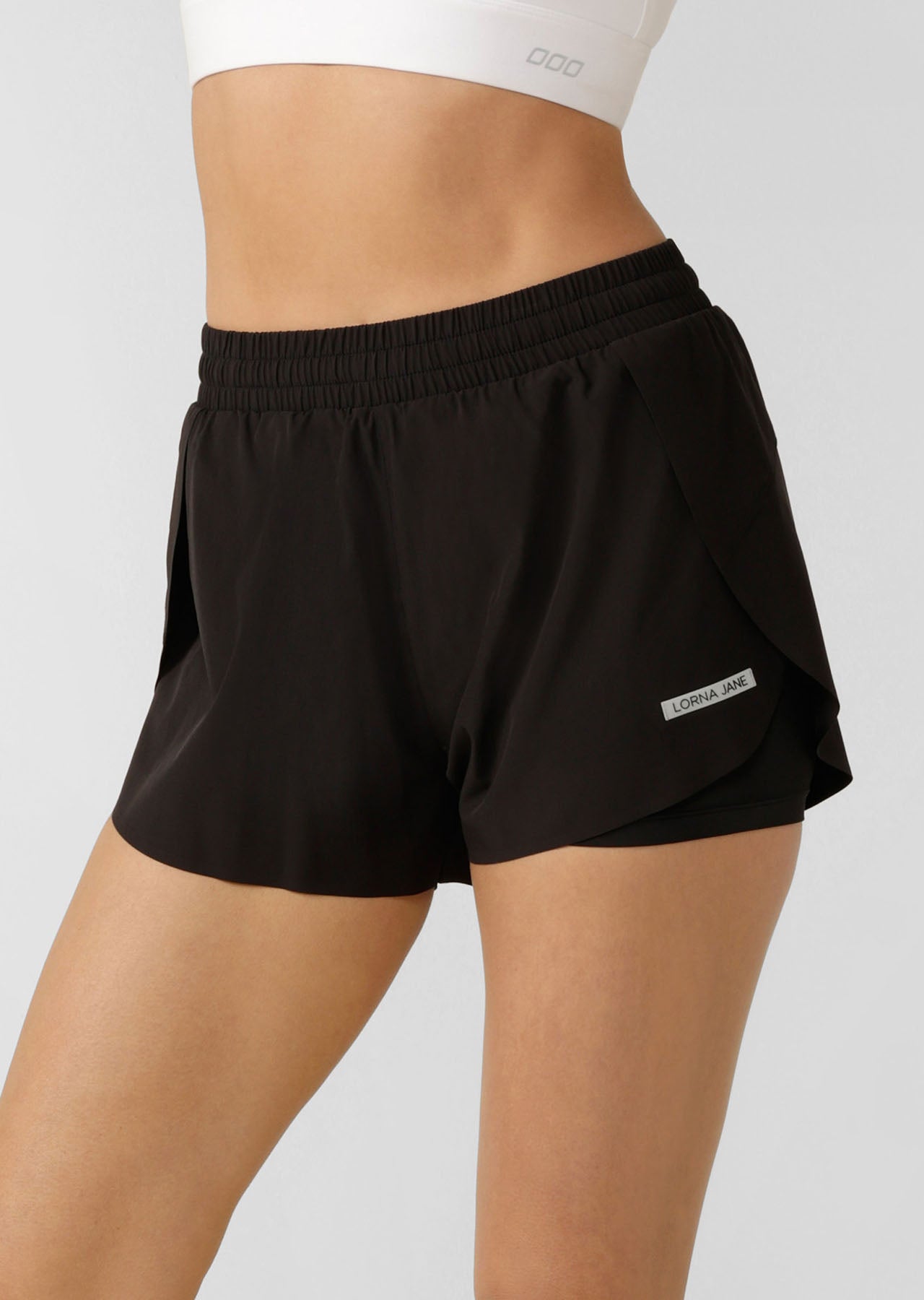 Lorna Jane Lightspeed Phone Pocket Run Shorts - Black