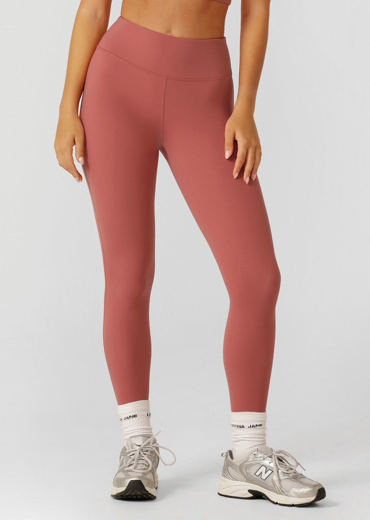 Lorna Jane Lotus No Chafe Phone Pocket Ankle Biter Leggings - Earth