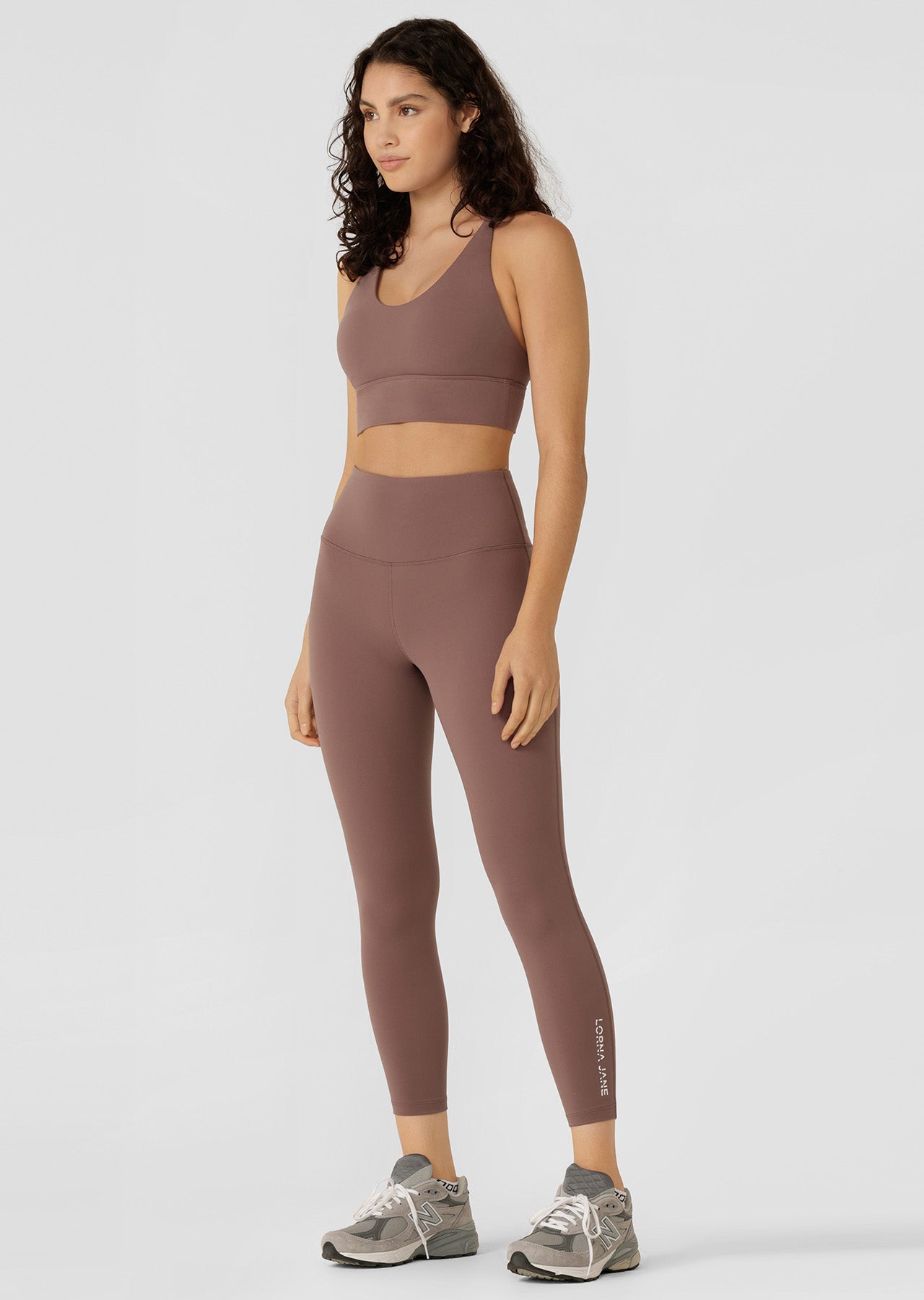 Lorna Jane Lotus No Chafe Phone Pocket Ankle Biter Leggings - Stone