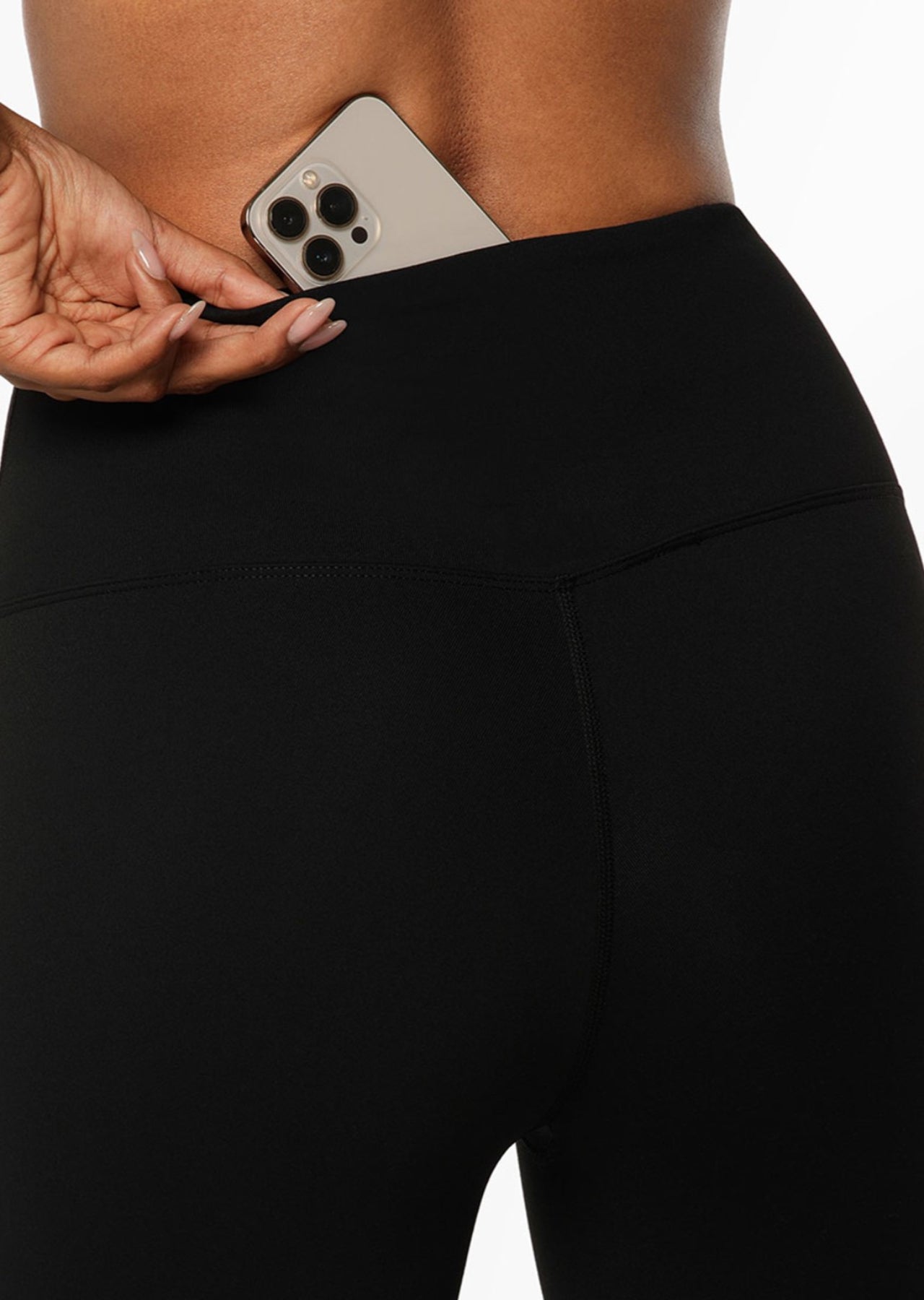 Lorna Jane Lotus No Chafe Phone Pocket 9cm Bike Shorts - Recycled Black