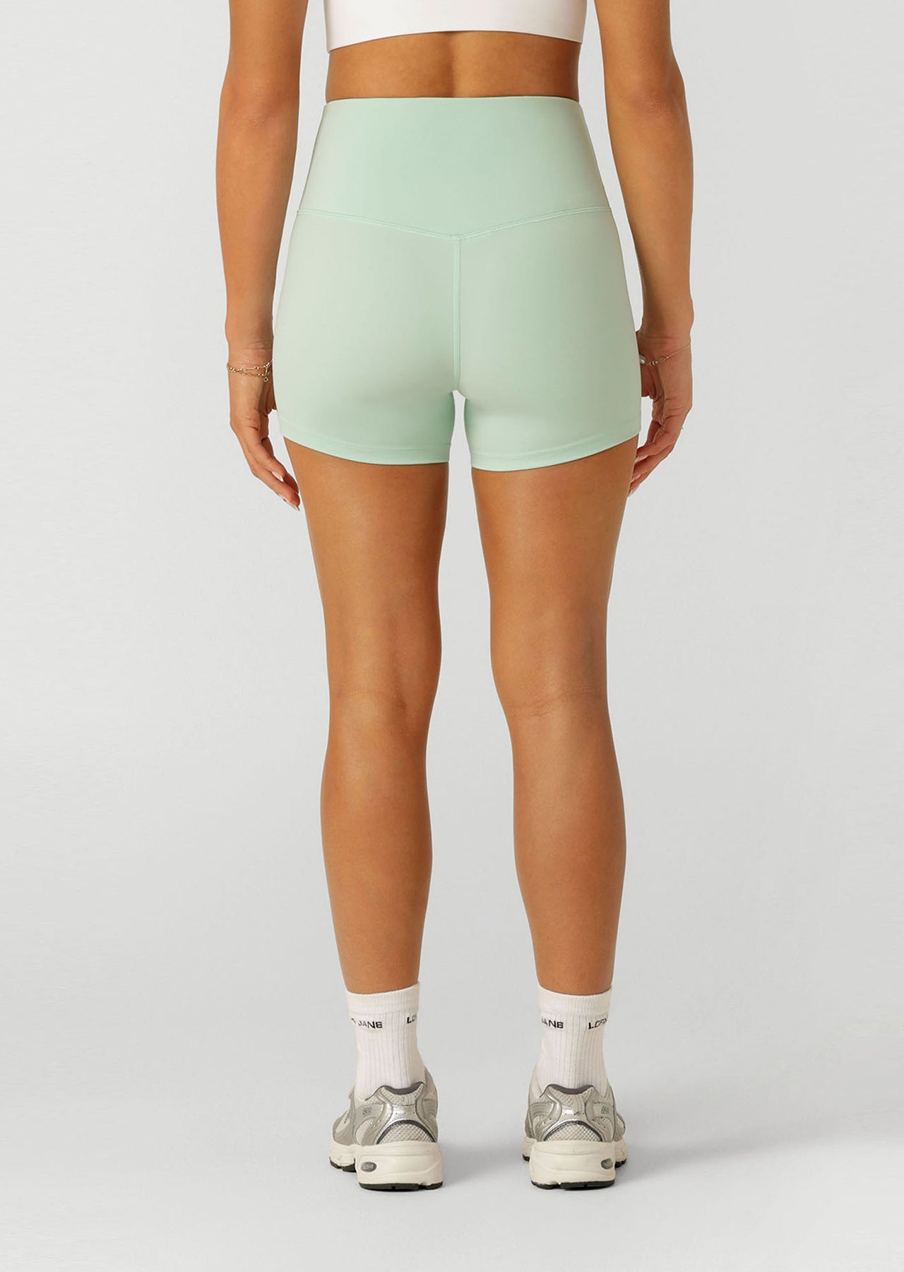 Lorna Jane Lotus No Chafe Phone Pocket 9cm Bike Shorts - Soft Mint