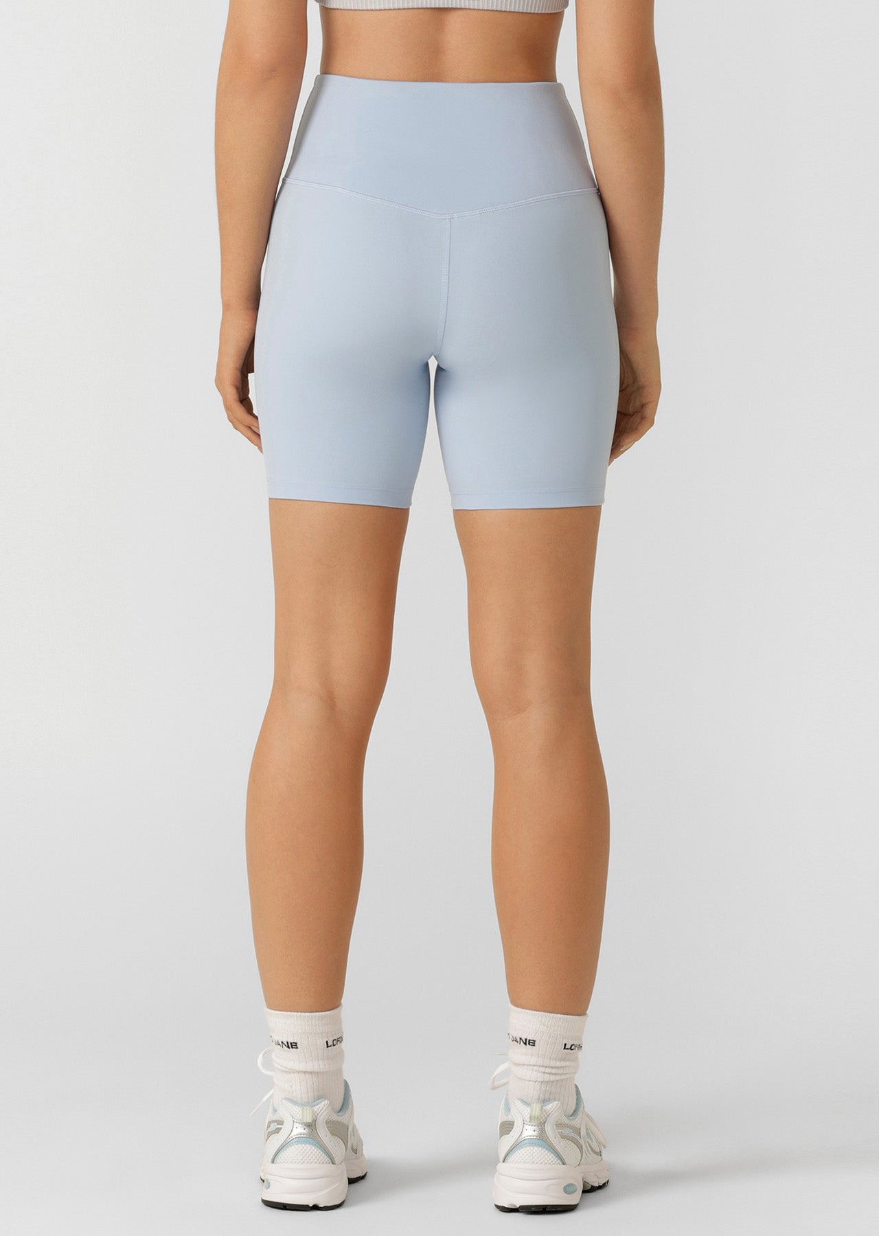 Lorna Jane Lotus No Chafe Phone Pocket 16cm Bike Shorts - Light Moontide