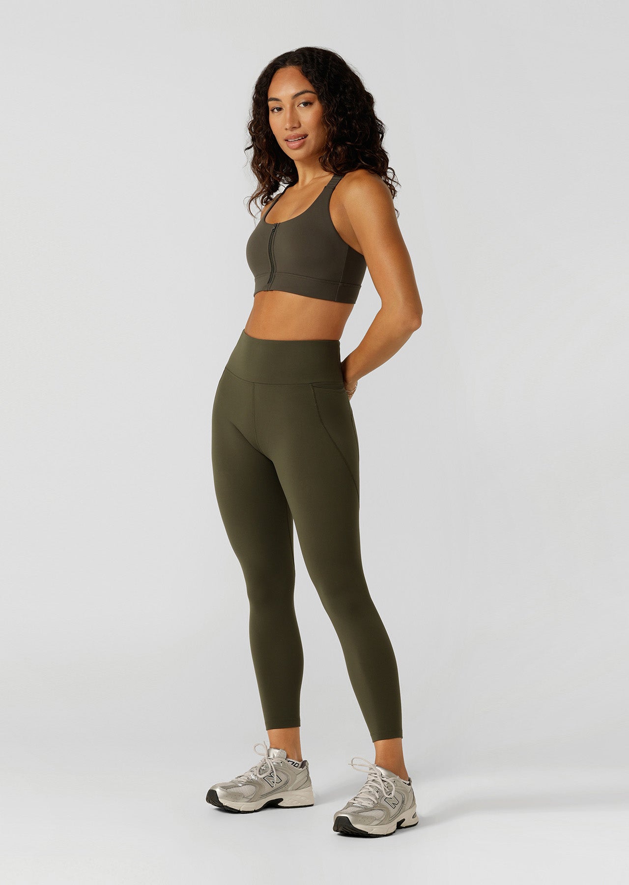 Lorna Jane Easy Zip On Max Support Sports Bra - Dark Luxury Green