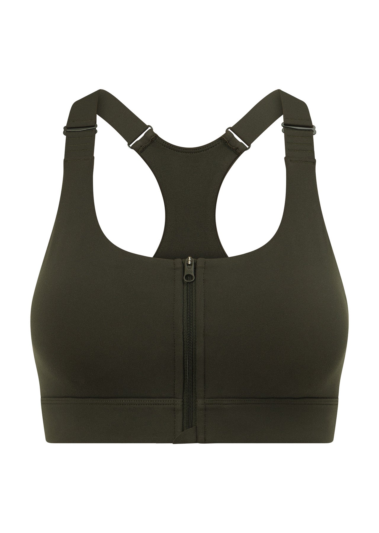 Lorna Jane Easy Zip On Max Support Sports Bra - Dark Luxury Green
