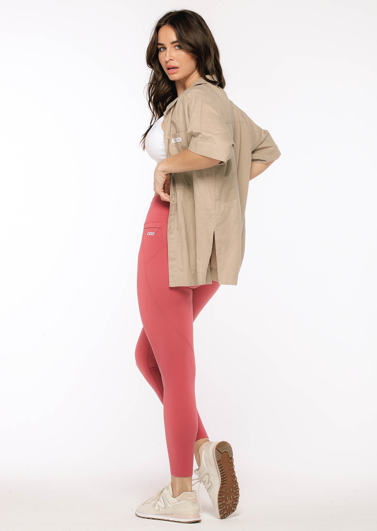 Lorna Jane New Amy Ankle Biter Leggings - Raspberry Sorbet