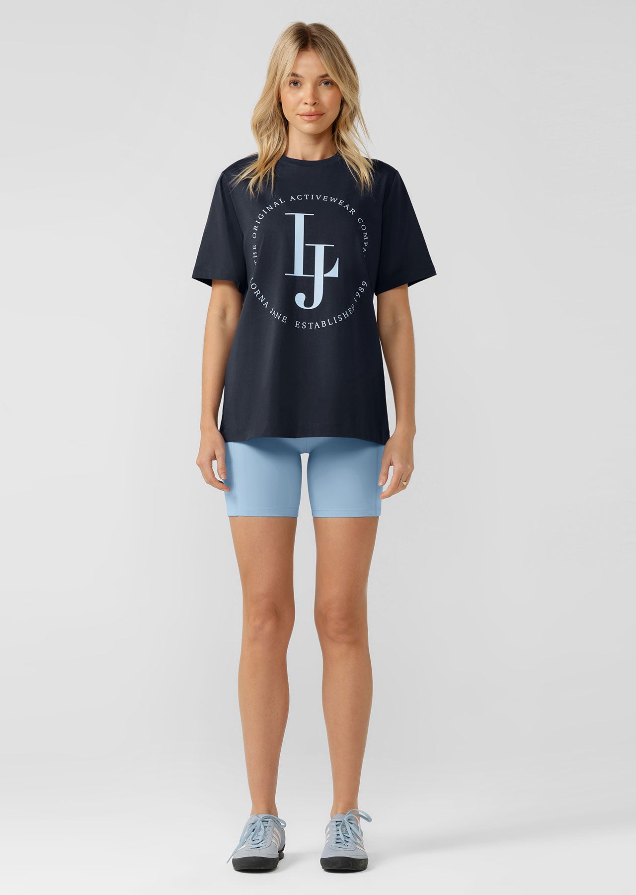 Lorna Jane Original Activewear Relaxed Tee - Platinum Navy