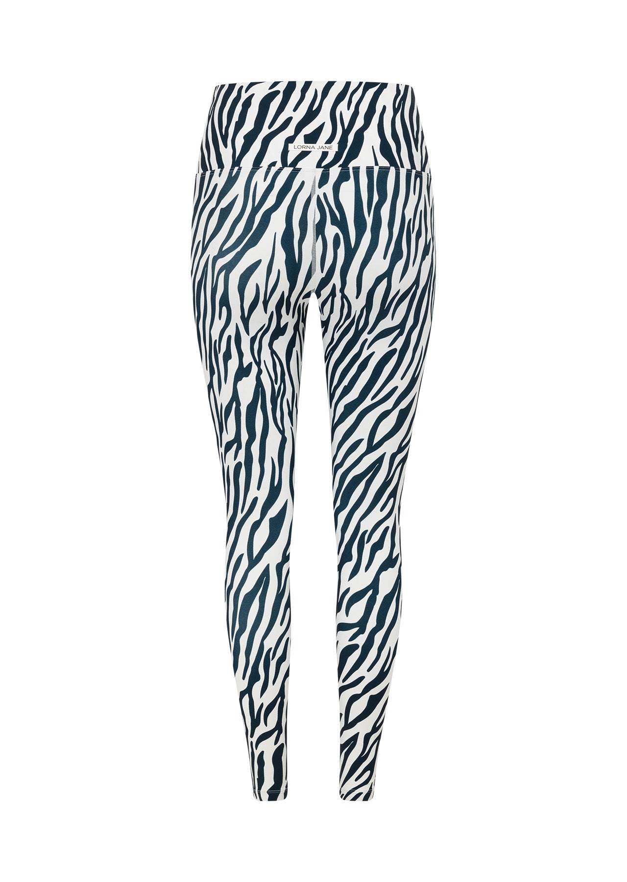 Lorna Jane Safari Hi-Fold Ankle Biter Leggings - Midnight Blue Safari Print