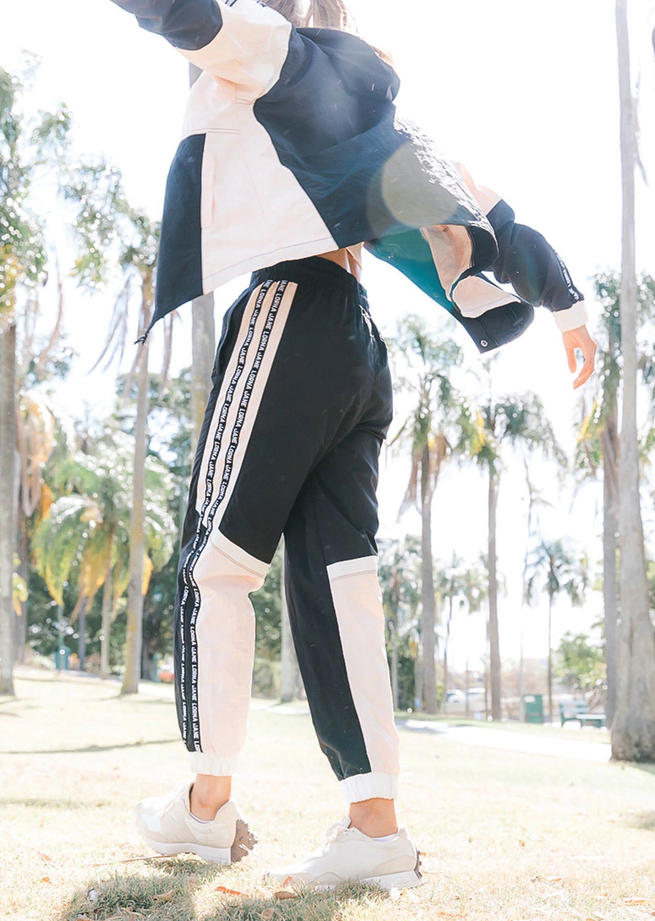 Lorna Jane 80's Revival Track Pants - Black Multi