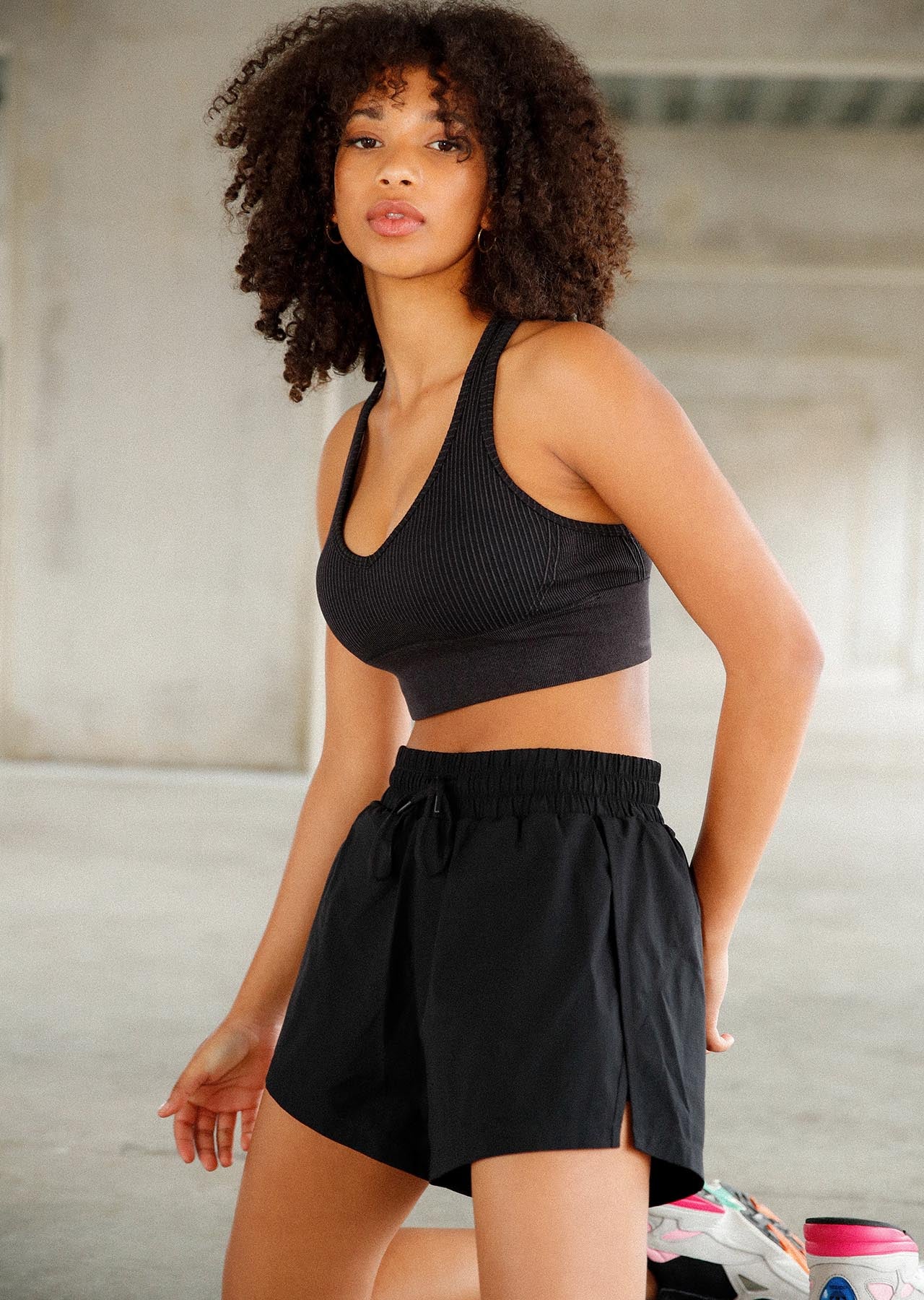Lorna Jane Abrasion Resistant Wrap Run Shorts - Black