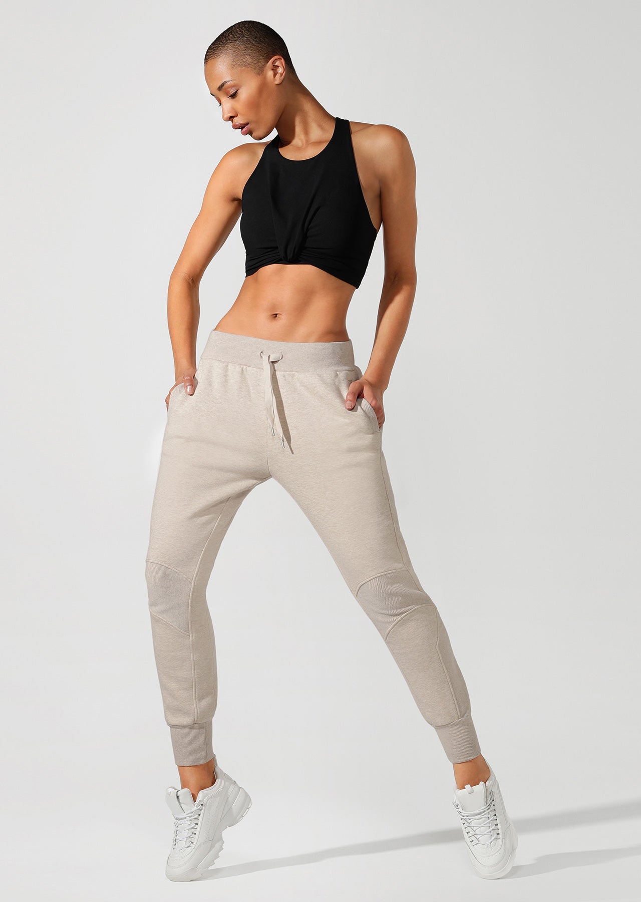 Lorna Jane Always Cosy Track Pants - Off White Marl
