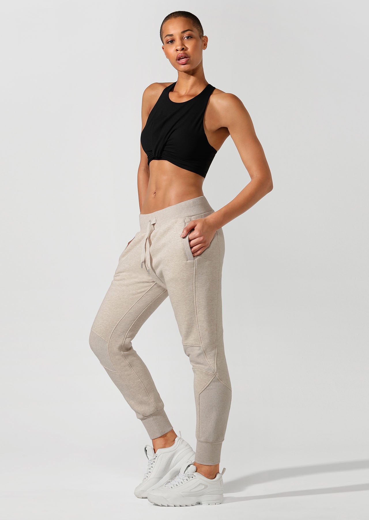 Lorna Jane Always Cosy Track Pants - Off White Marl