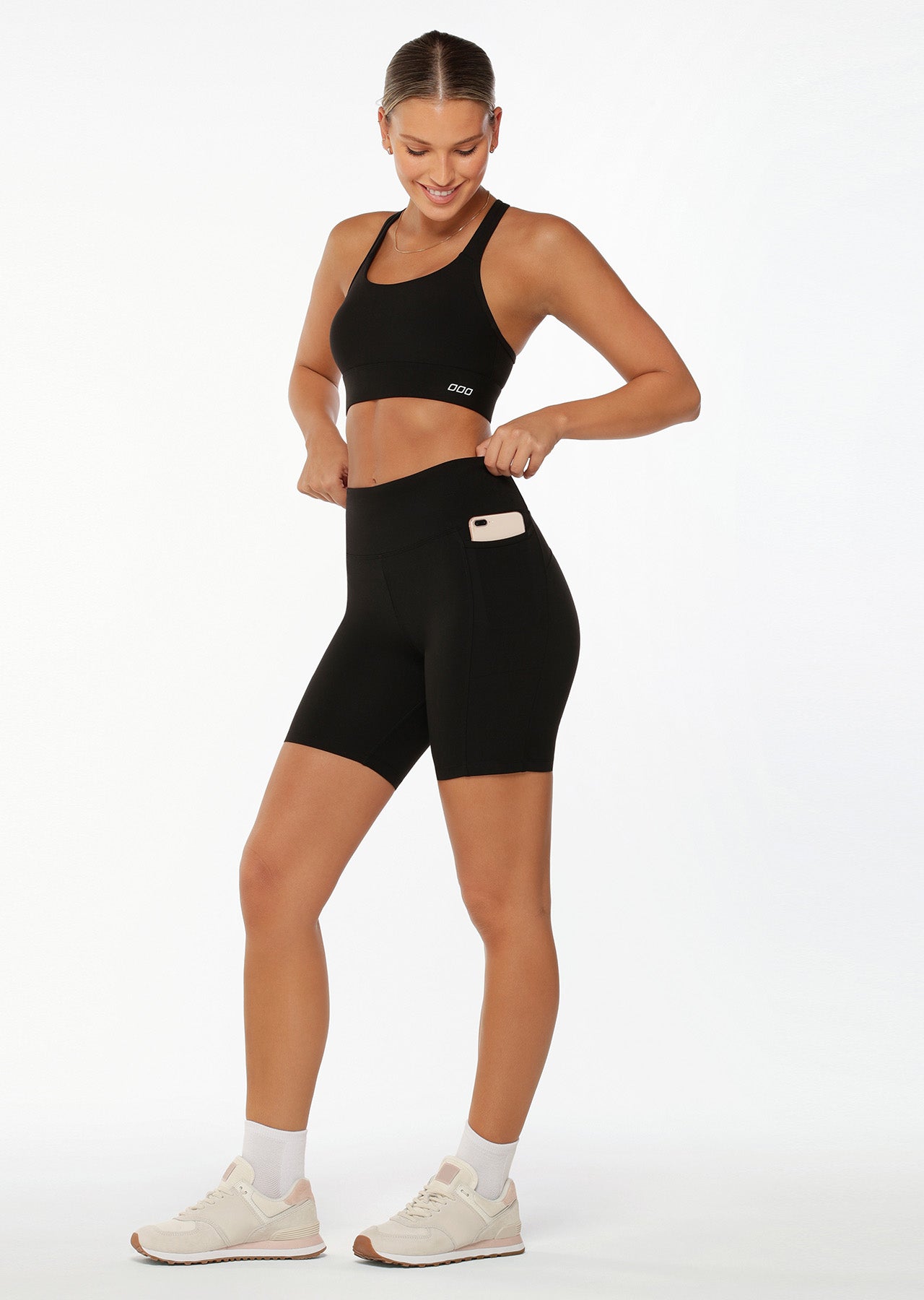 Lorna Jane Amy Phone Pocket Bike Shorts - Black
