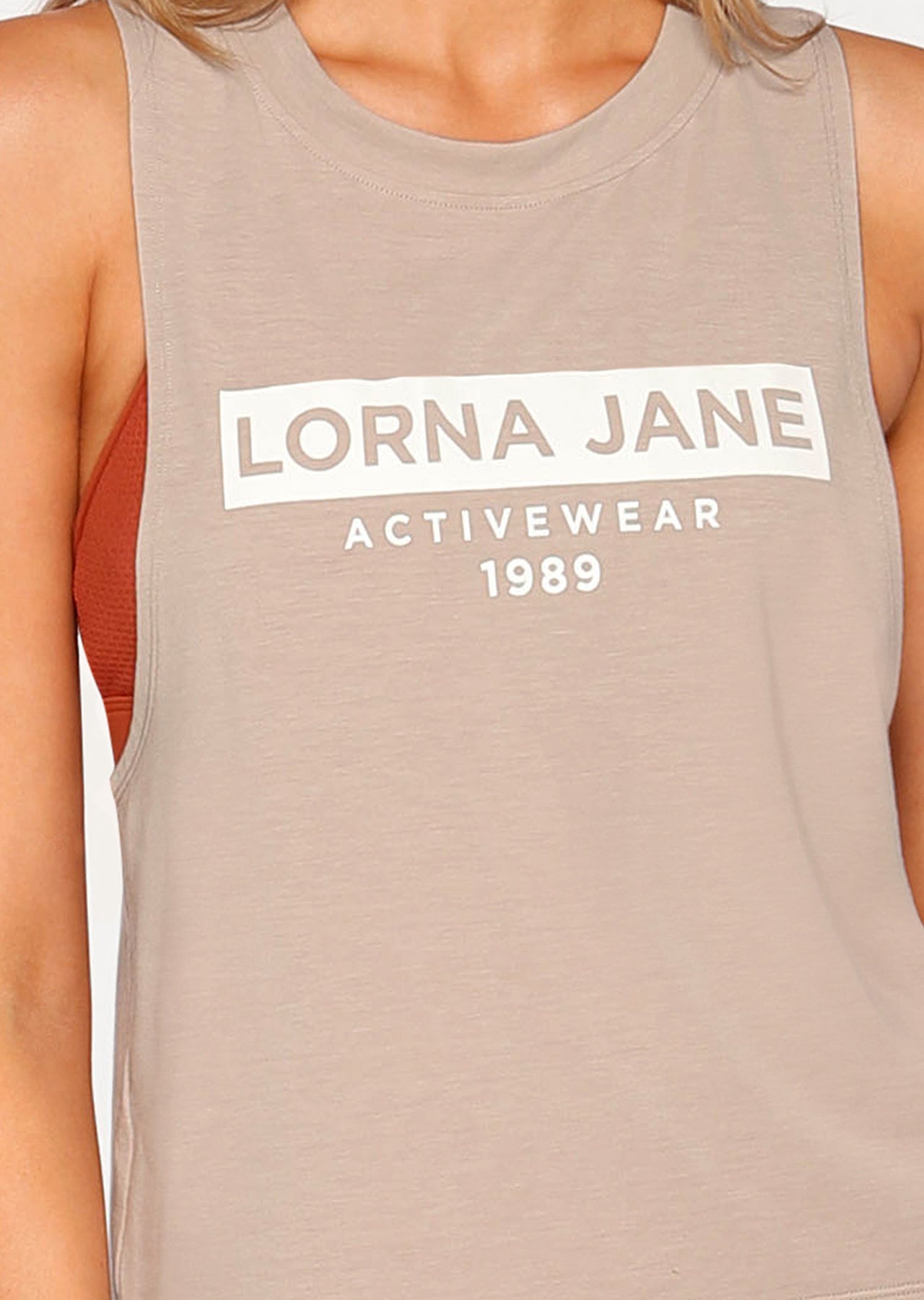 Lorna Jane Classic Gym Cropped Tank - Off White