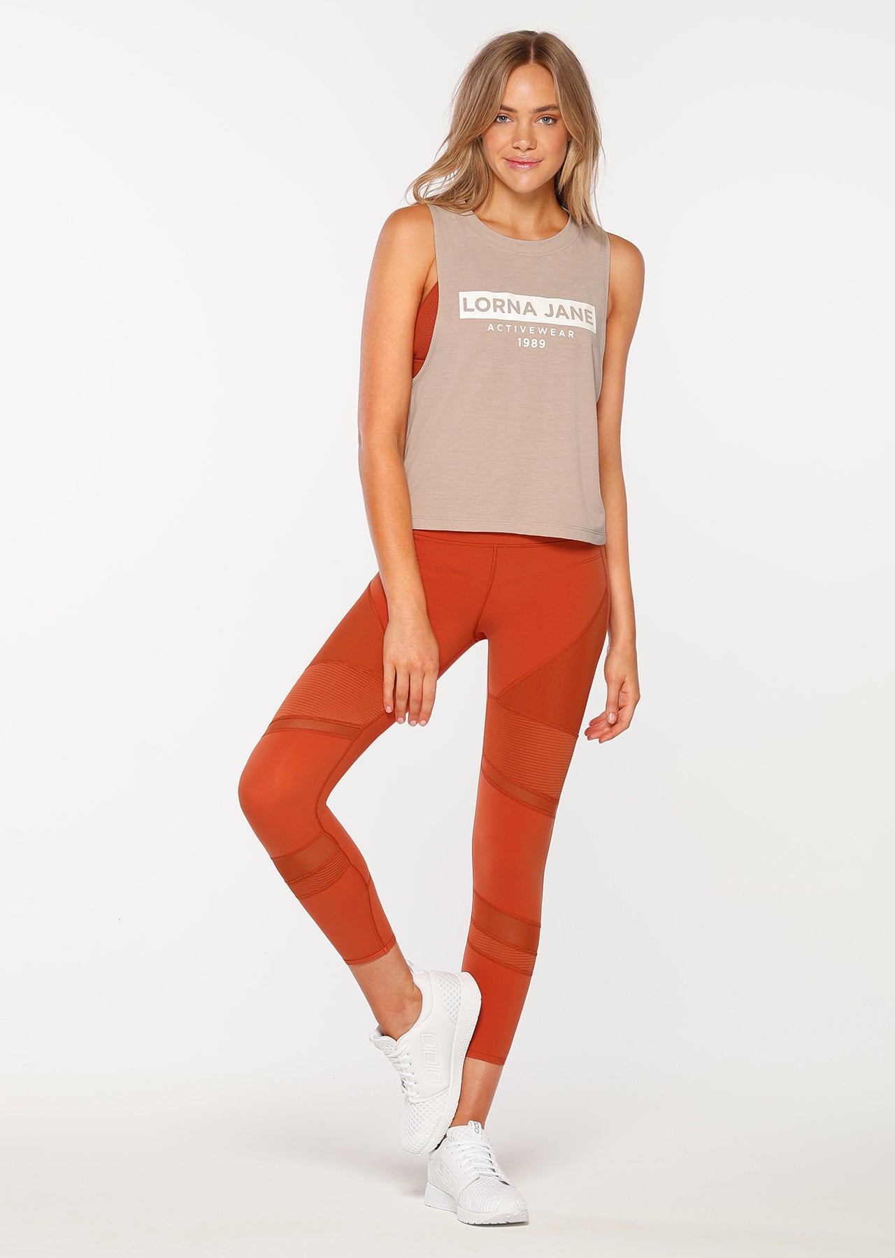 Lorna Jane Classic Gym Cropped Tank - Off White