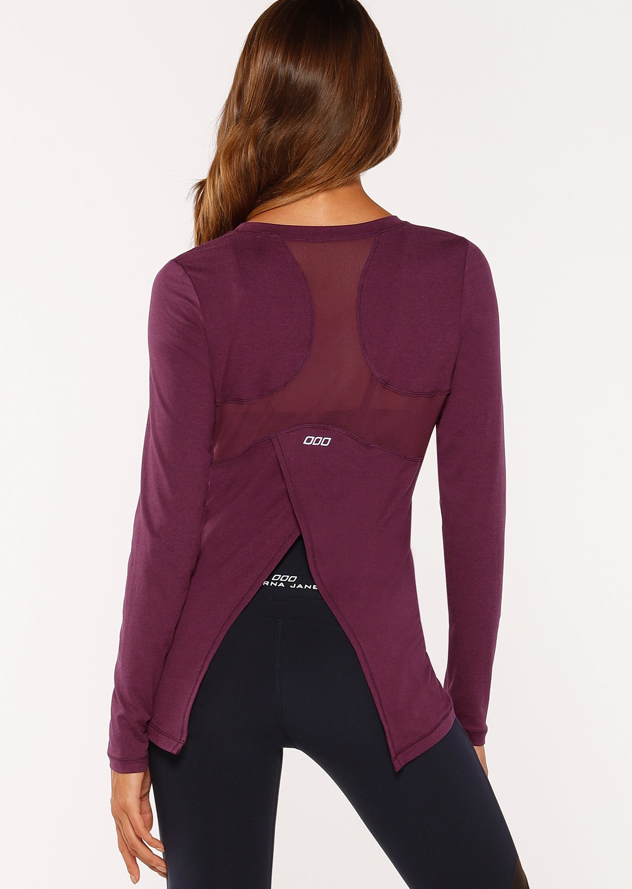 Lorna Jane Harmonise Active L/Slv Top - Deep Mulberry Marl