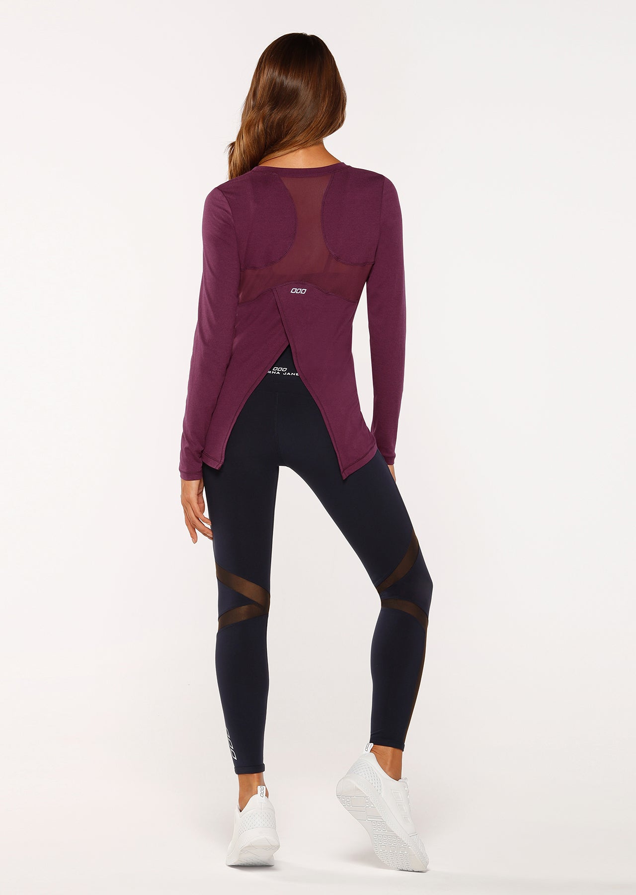 Lorna Jane Harmonise Active L/Slv Top - Deep Mulberry Marl
