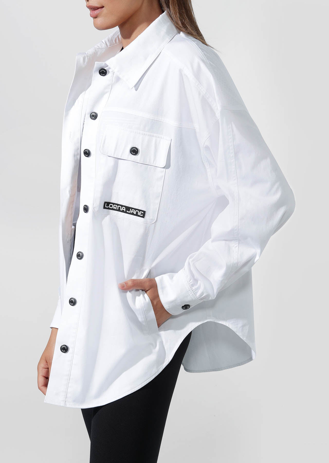 Lorna Jane Hype Girl Shacket - White