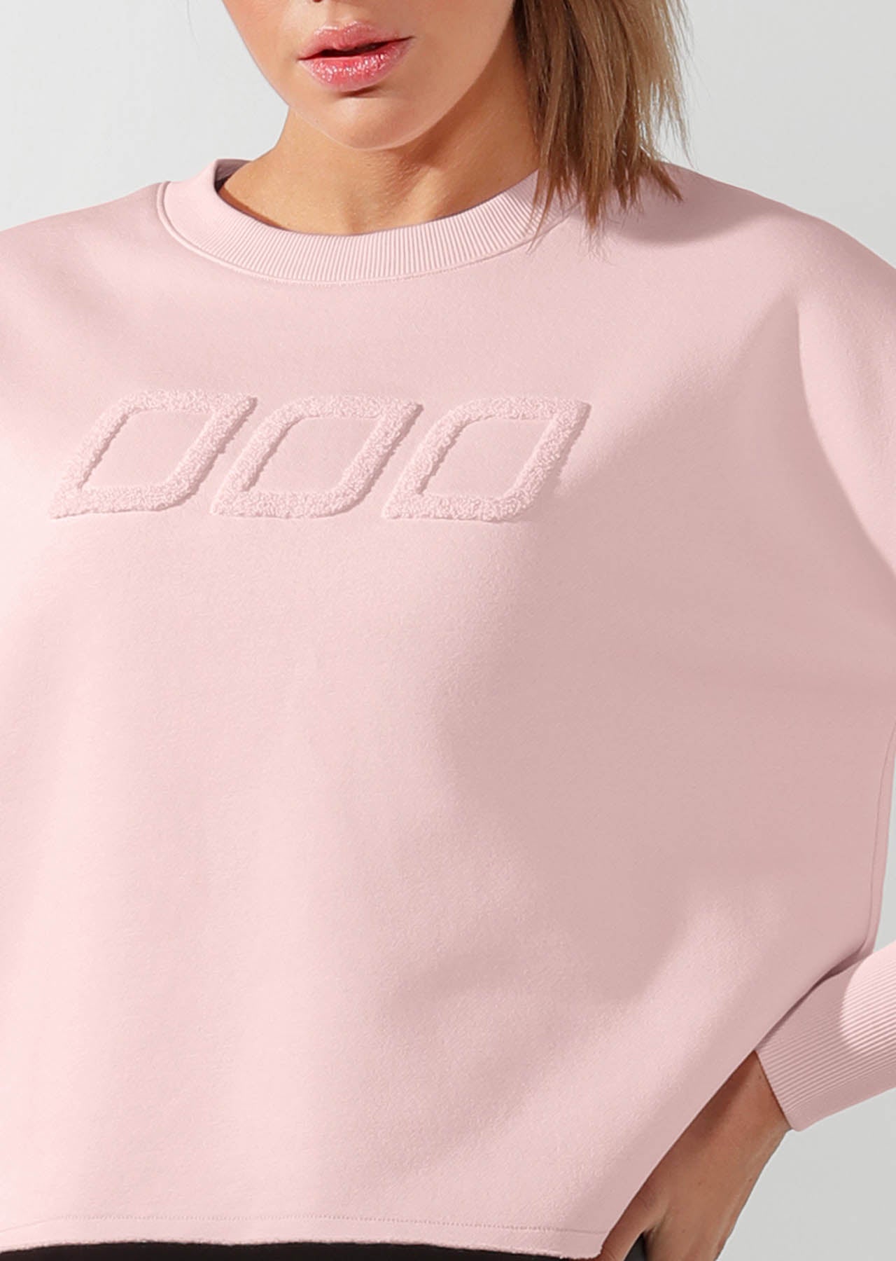 Lorna Jane Iconic Cropped Sweat - Pale Peony