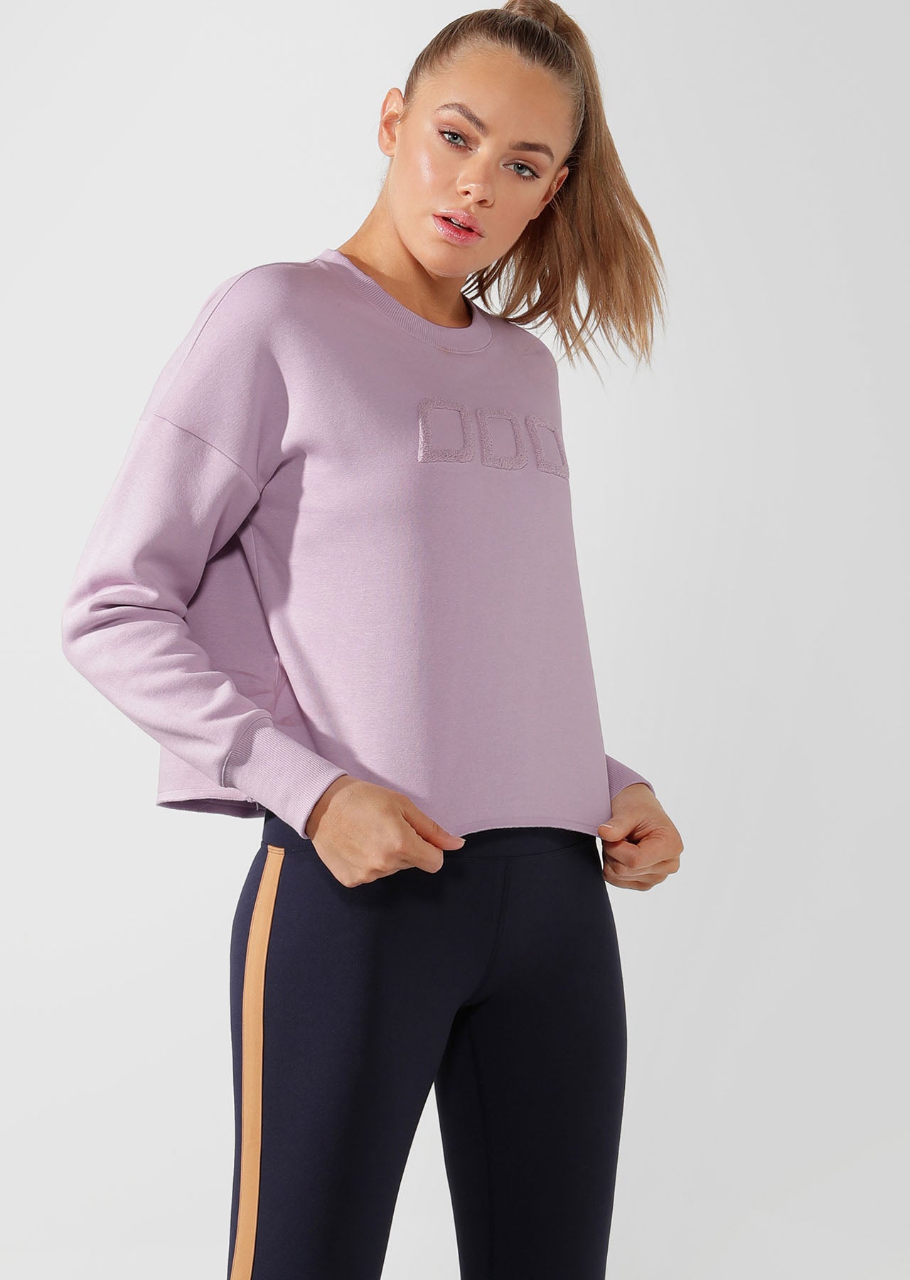 Lorna Jane Iconic Cropped Sweat - Pale Orchid Lilac