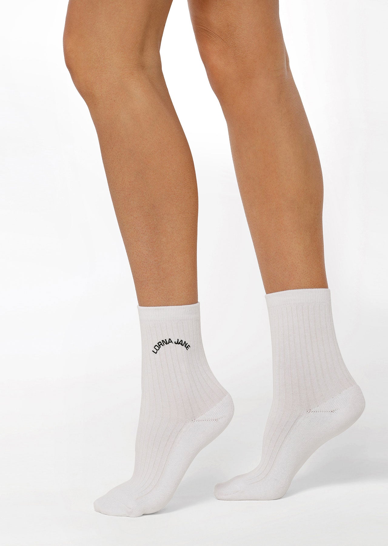 Lorna Jane Quarter Crew Socks - White