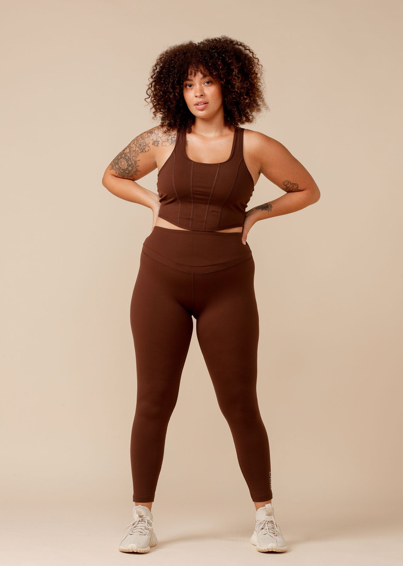 Lorna Jane Polished Full Length Leggings - Espresso