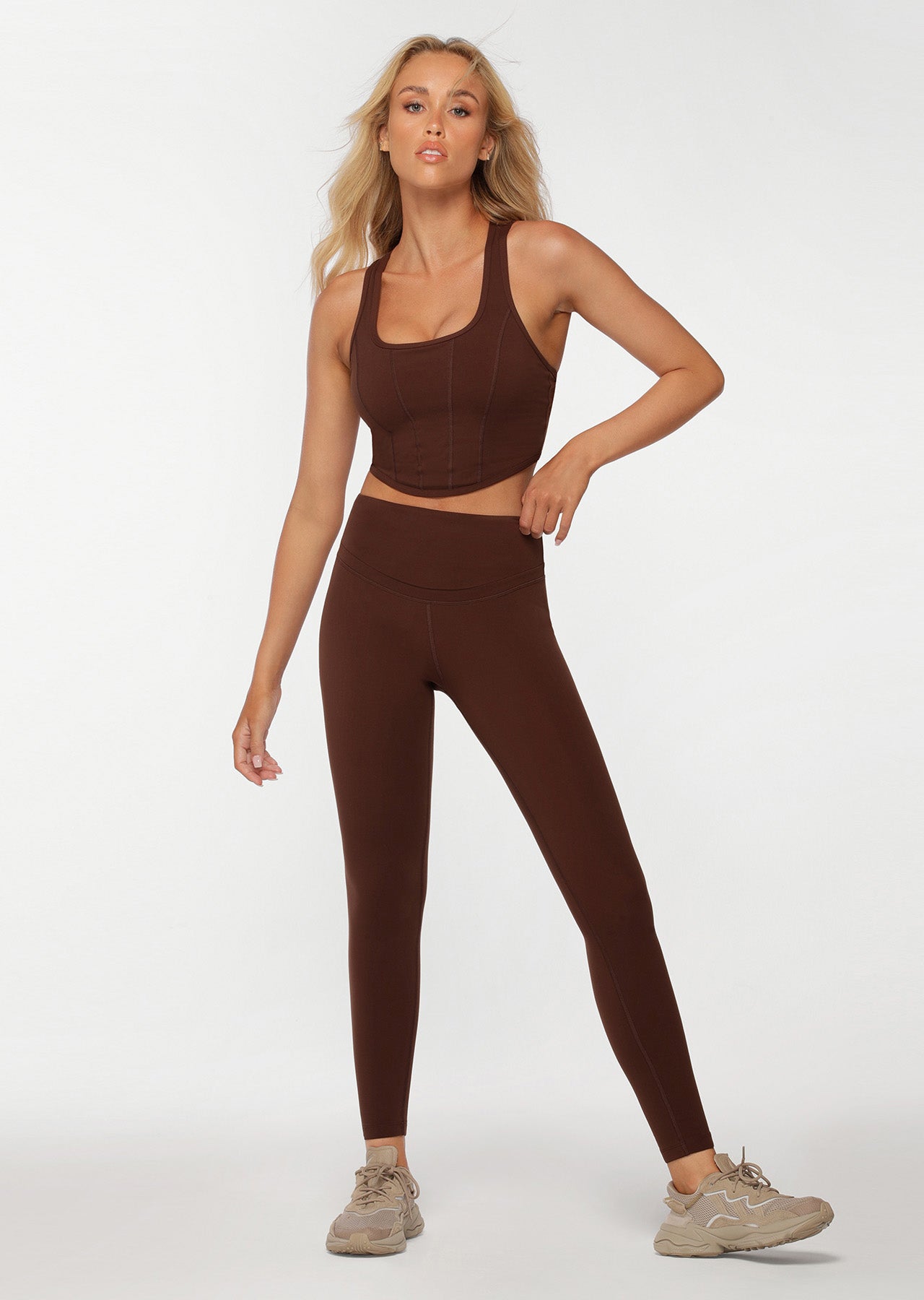 Lorna Jane Polished Full Length Leggings - Espresso