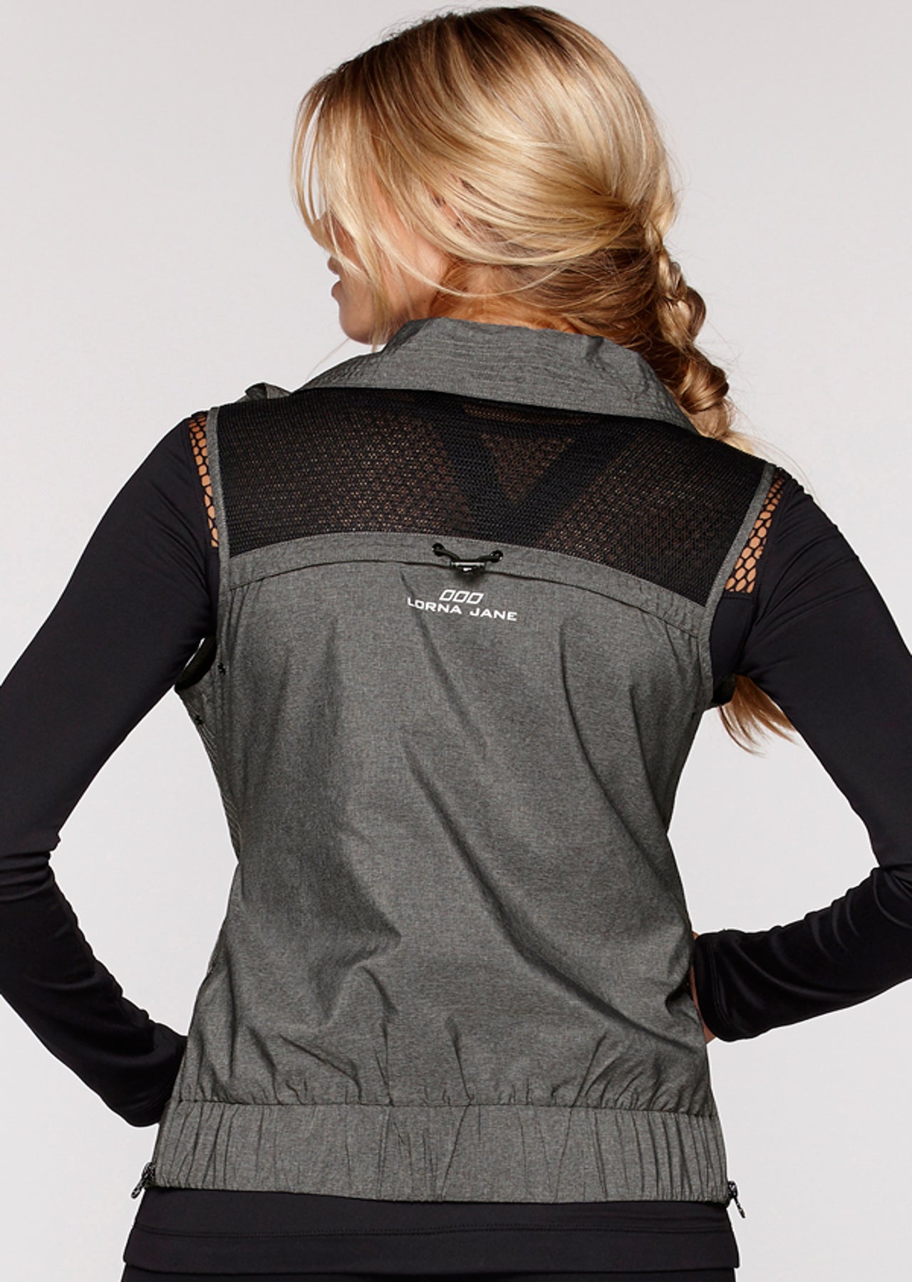 Lorna Jane Power Active S/Less Jacket - Black Marl
