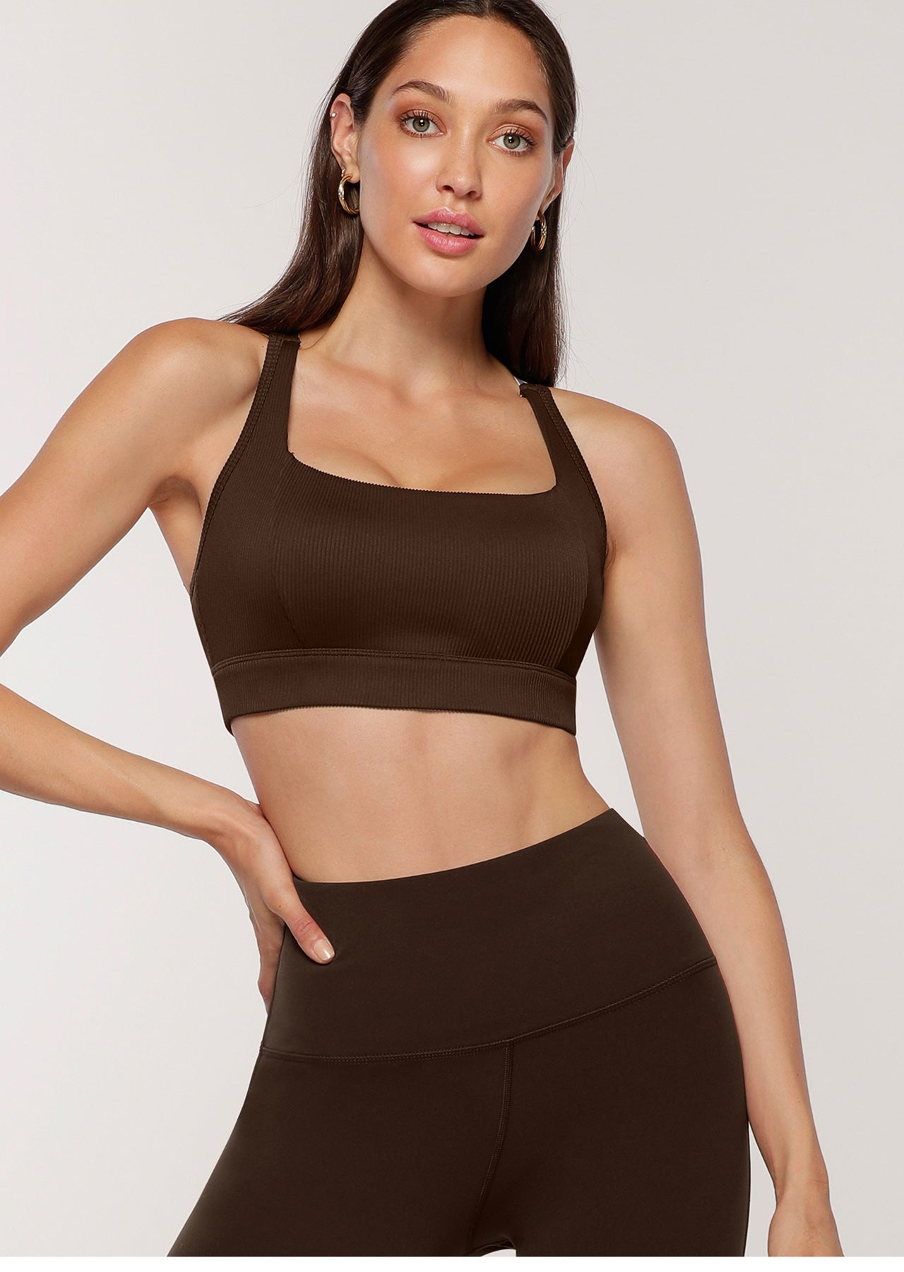 Lorna Jane Power Down Sports Bra - Espresso