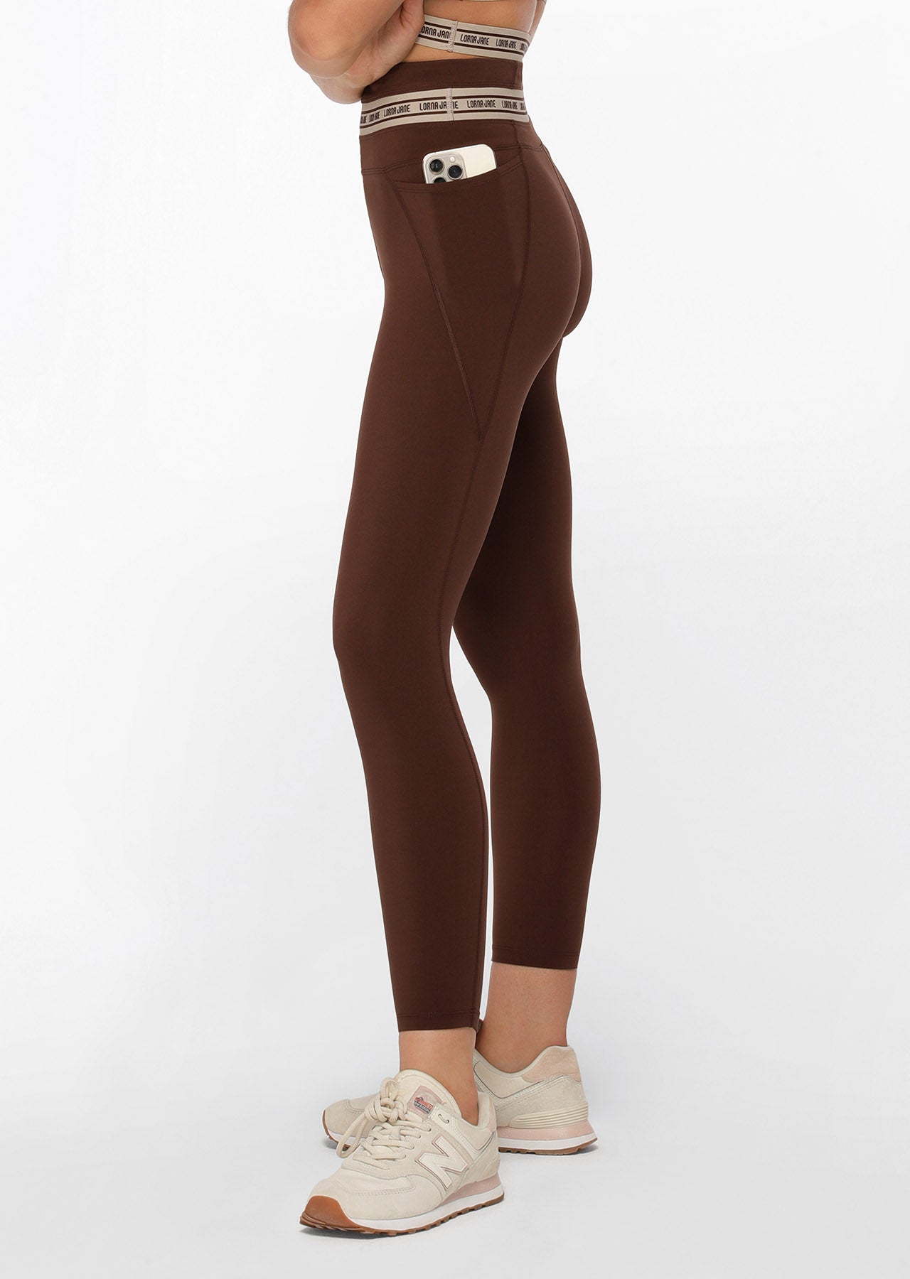 Lorna Jane Raceway No Chafe Ankle Biter Leggings - Espresso