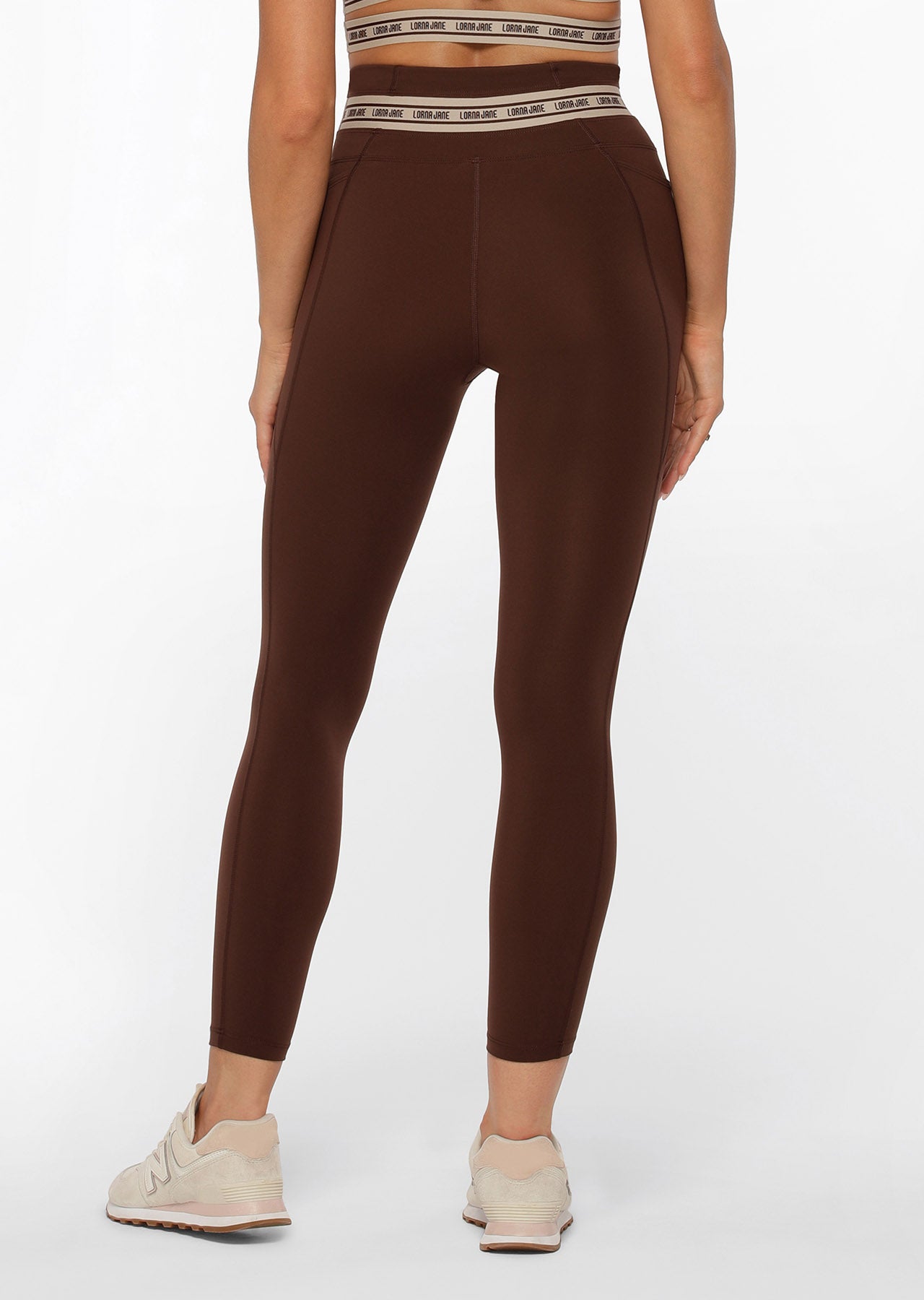 Lorna Jane Raceway No Chafe Ankle Biter Leggings - Espresso