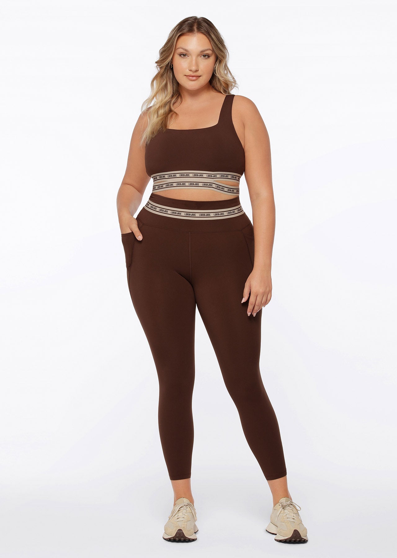 Lorna Jane Raceway No Chafe Ankle Biter Leggings - Espresso